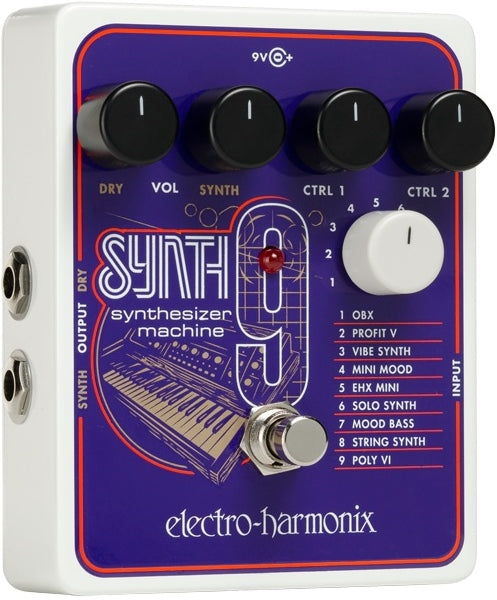 Electro Harmonix SYNTH9 Guitar Synthesizer Pedal - 9 Classic Synth Sounds for Electric Guitar - Perfect for Studio Recording & Live Performances