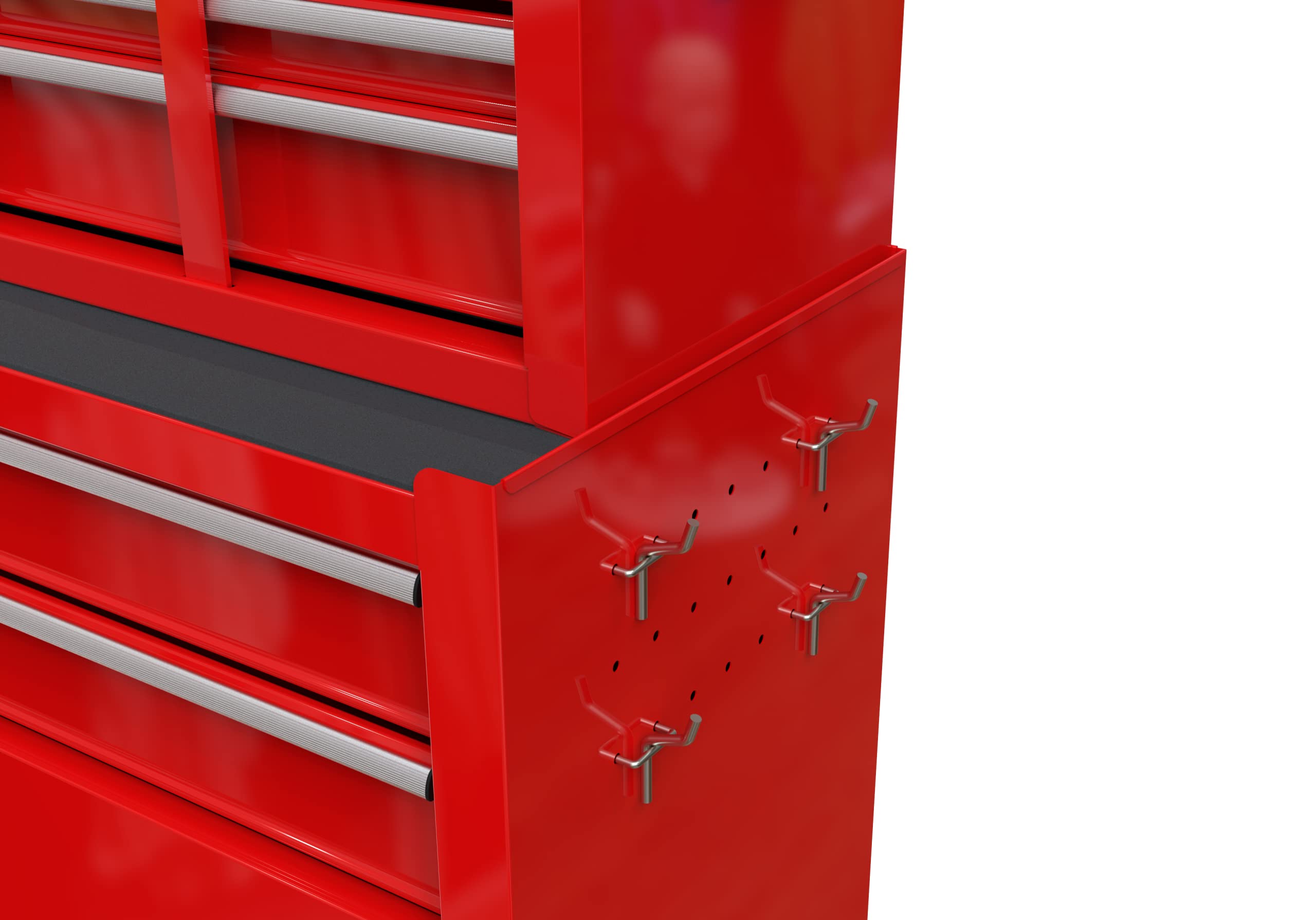 8-Drawer Rolling Tool Chest with Sliding Metal Drawers - Heavy Duty Tool Storage Cabinet & Removable Toolbox Organizer for Workshop, Garage, Auto Repair - Red Rolling Tool Cart for Professional Mechanics & DIY Enthusiasts