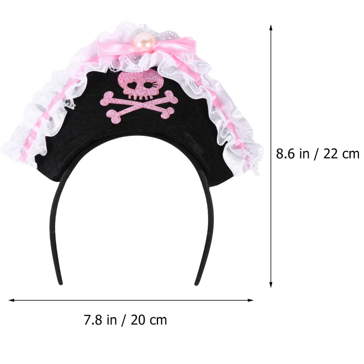 Luxshiny 2Pcs Halloween Pirate Headband Set with Skull Eye Patch - Women's Cosplay Costume Accessories for Party, Photo Props, Pirate Theme Events and Dress Up