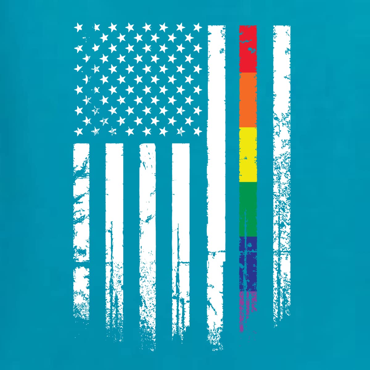 USA Gay Pride Rainbow American Flag LGBT Graphic T-Shirt for Men - Comfortable Cotton Tee for Pride Parades, LGBTQ+ Events & Everyday Wear