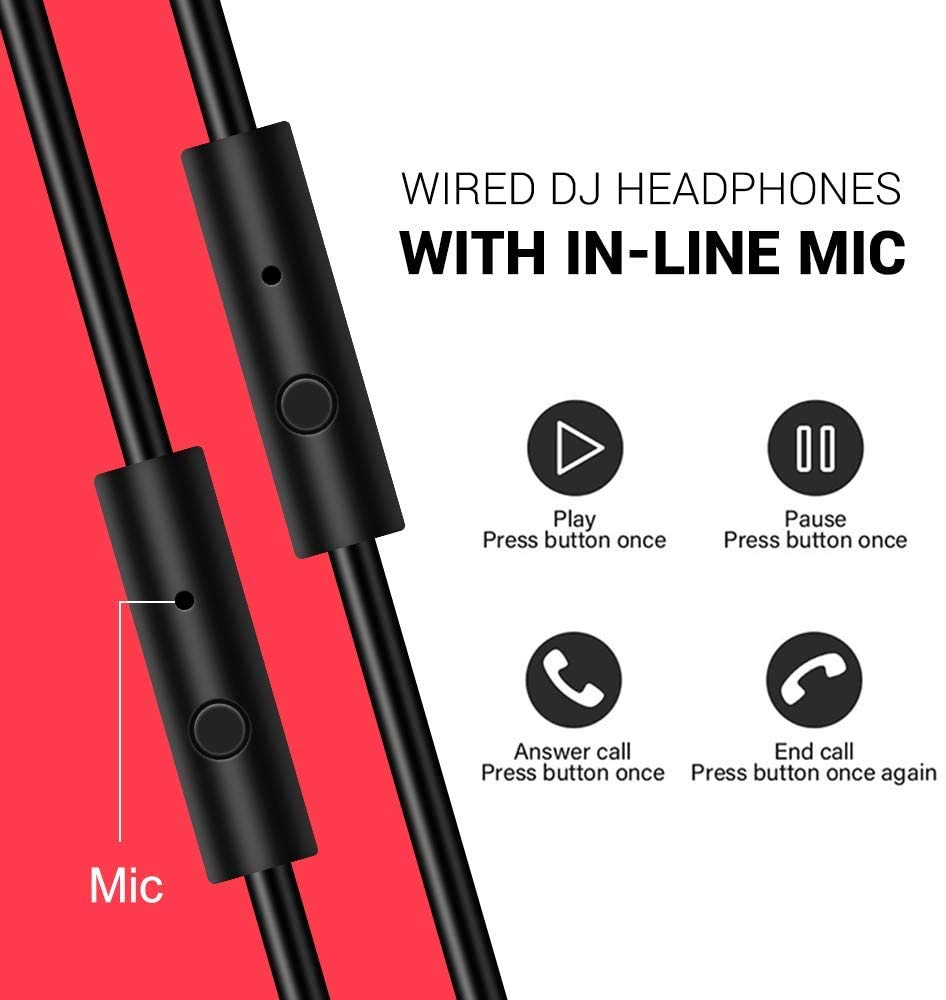 Prosonic DJ2G Over-Ear Headphones - Wired Bass Headset with 40mm Driver, Foldable Lightweight Design, SharePort & Built-in Mic for Recording, Mixing, Podcasting, Gaming & Music - Perfect for Studio, PC, TV & Travel (Black Grey)