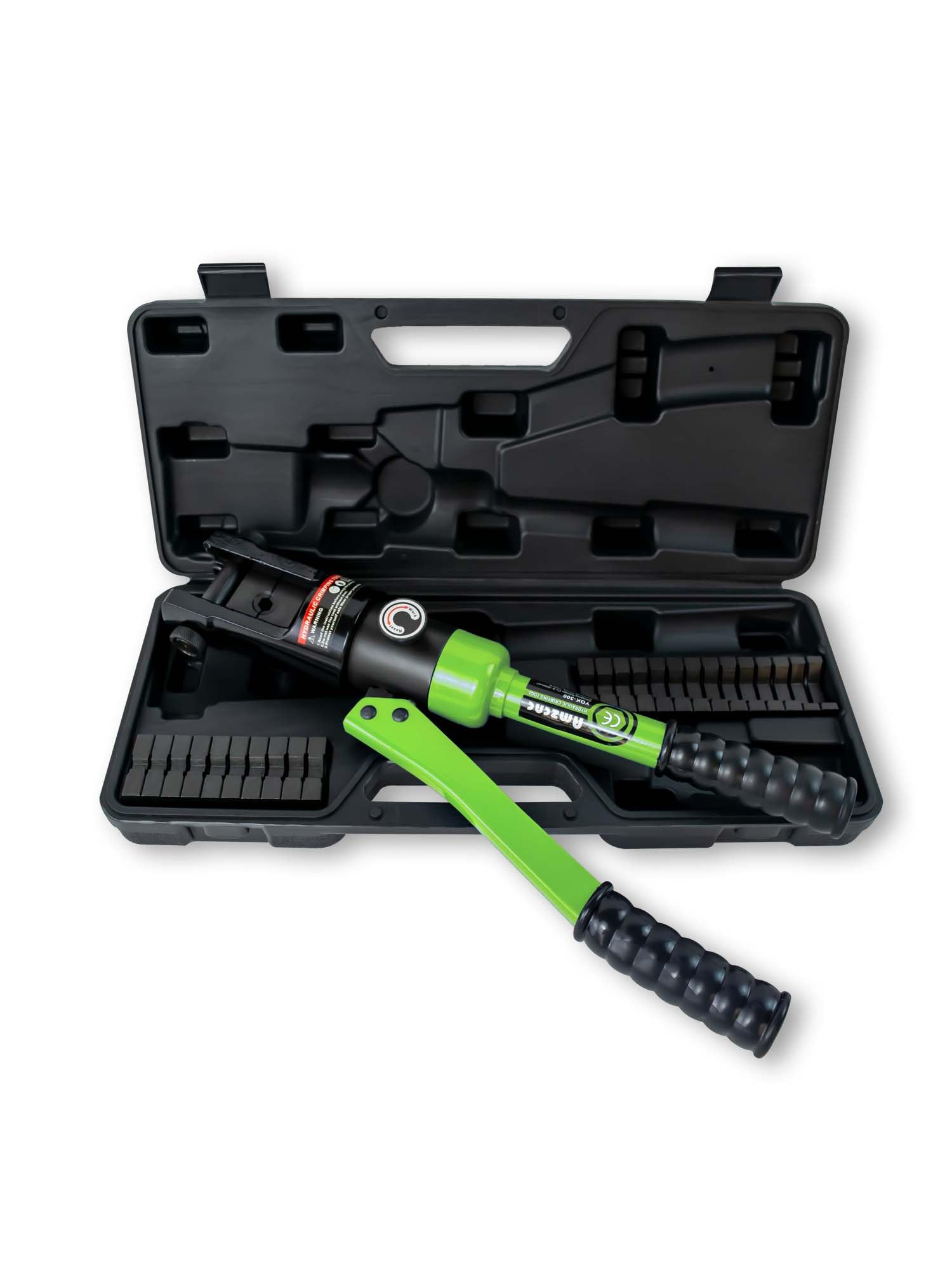 16 Ton Hydraulic Wire Crimper Tool with 13 Pairs Standard US Dies - Crimps 6 AWG to 600 MCM for Battery Cable & Lug Terminals | Professional Electrical, Automotive & Marine Wiring Applications