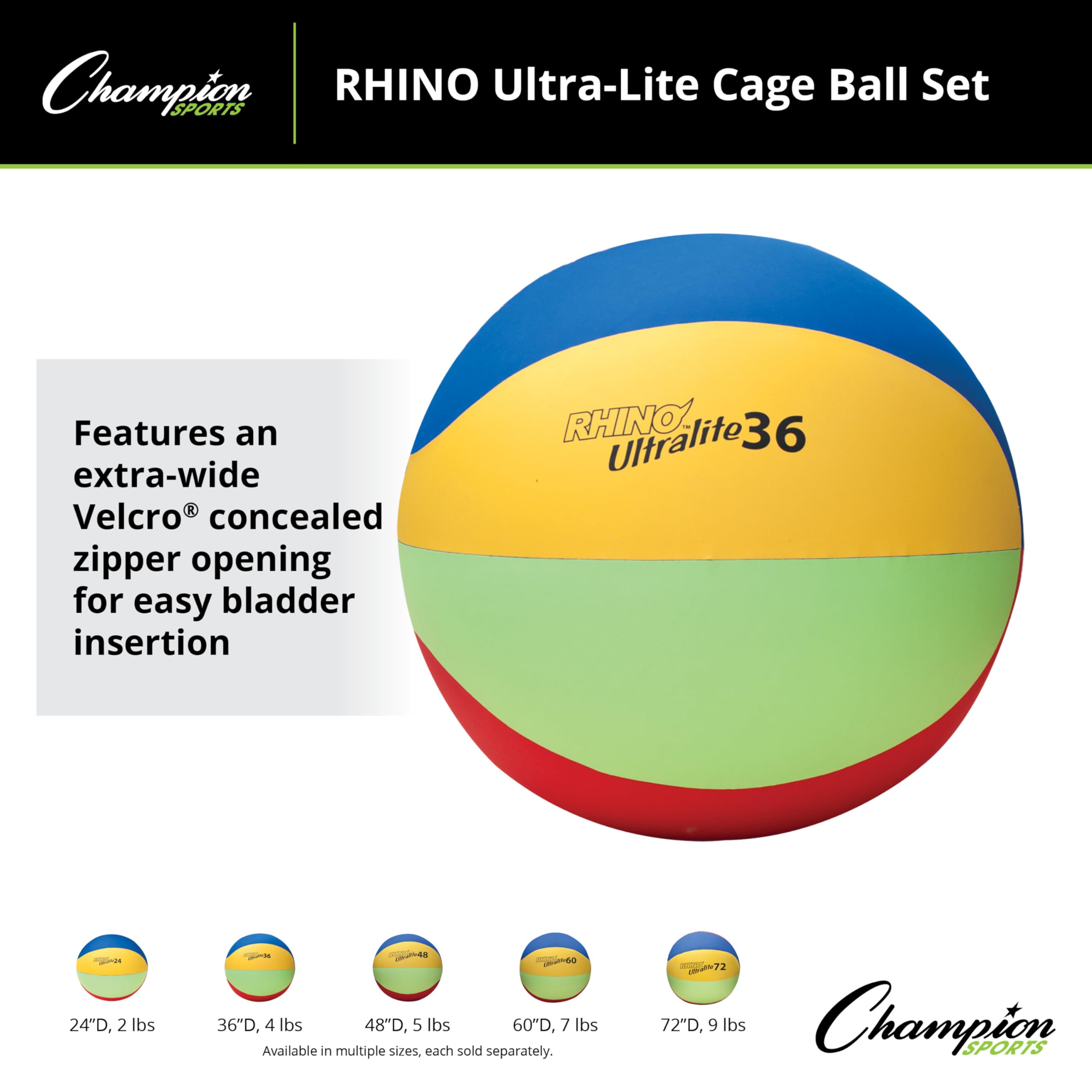 Champion Sports Rhino Lite Cage Ball Set - Durable Training & Game Balls for Baseball, Softball & Practice | Perfect for Backyard, Cage Training & Team Sports