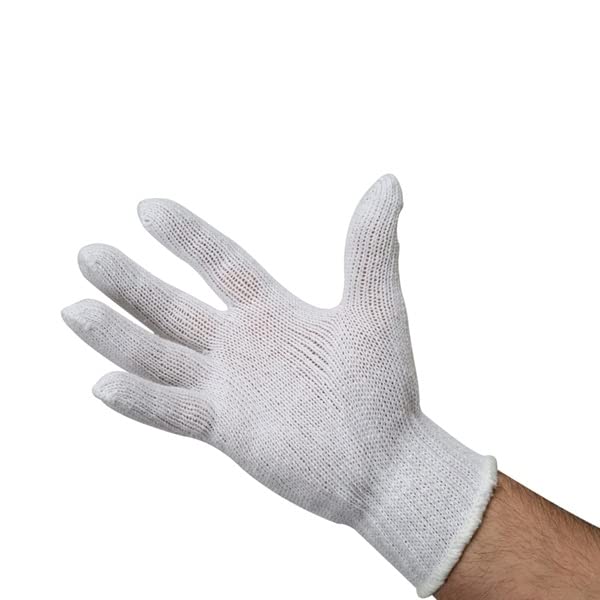 Liberty K4517Q Cotton/Polyester Work Gloves - Elastic Wrist, White, 300 Pairs/Case (Men's Large) - Ideal for Construction, Landscaping & Warehouse Safety