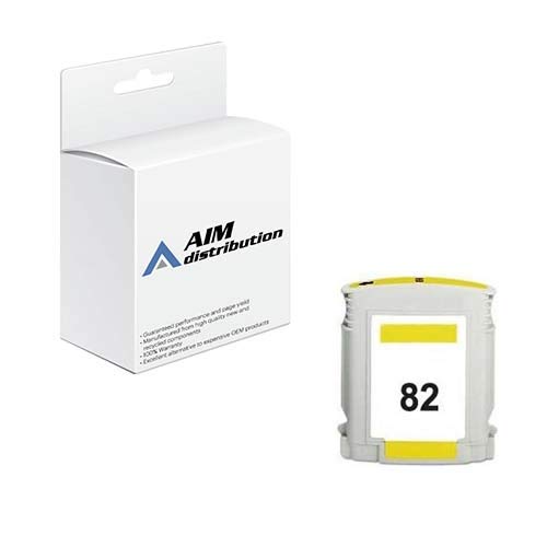 HP Compatible NO. 82 Yellow Inkjet Cartridge (69ml) - AIM Replacement for CH568A - High-Quality Generic Ink for HP Printers - Perfect for Home, Office & School Printing