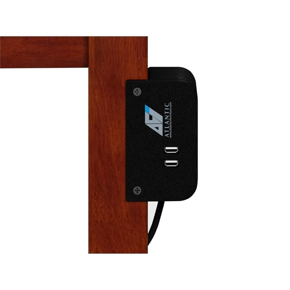 Allora Mid-Century Modern Solid Wood Writing Desk with USB Charger - Walnut Finish Home Office Desk for Small Spaces | Perfect for Remote Work & Study