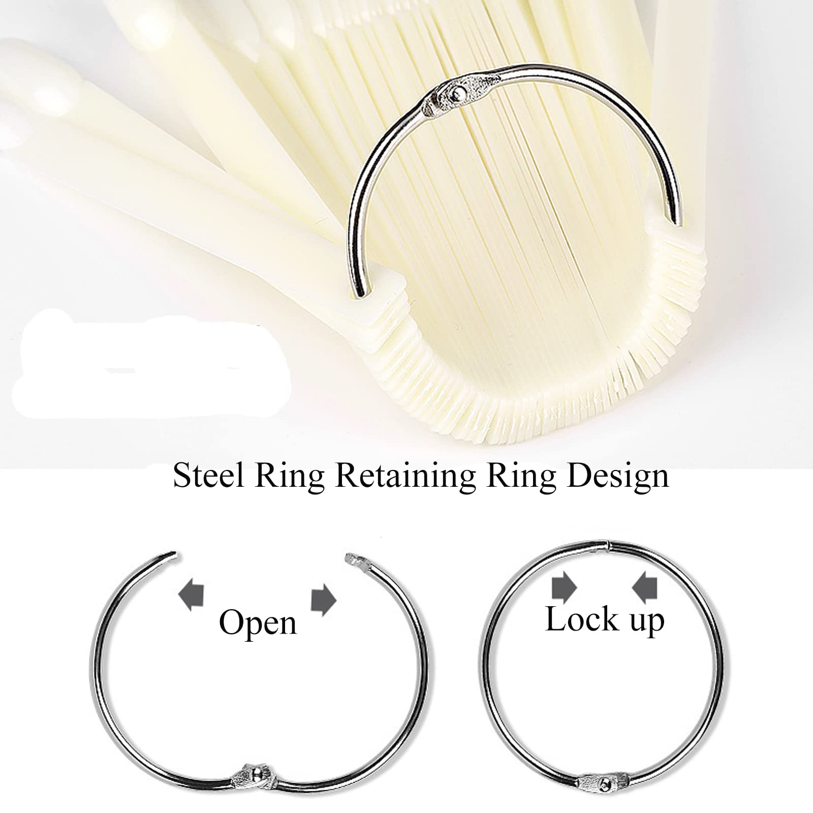 100pcs Clear Nail Swatch Sticks - Ballerina Nail Polish Display & Practice Tips for Professionals (Ring Fan Shape) | Perfect for Salon, Nail Art Training & DIY Manicure