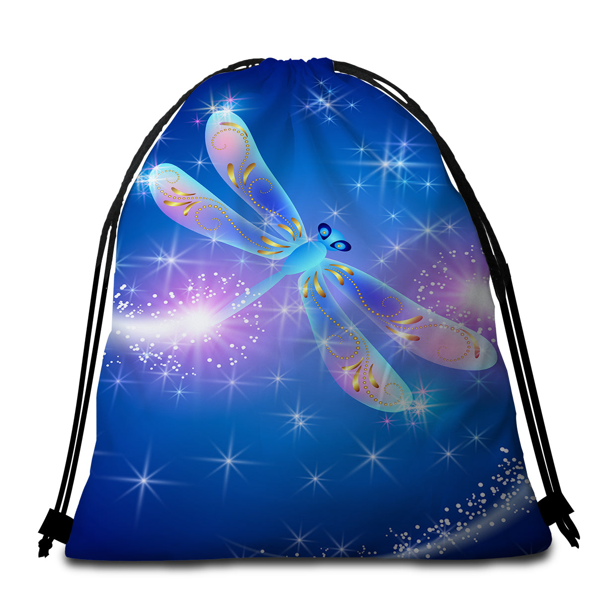 Dragonfly Magic Round Beach Towel - Large, Soft & Quick-Drying for Pool, Beach, Picnic & Outdoor Activities