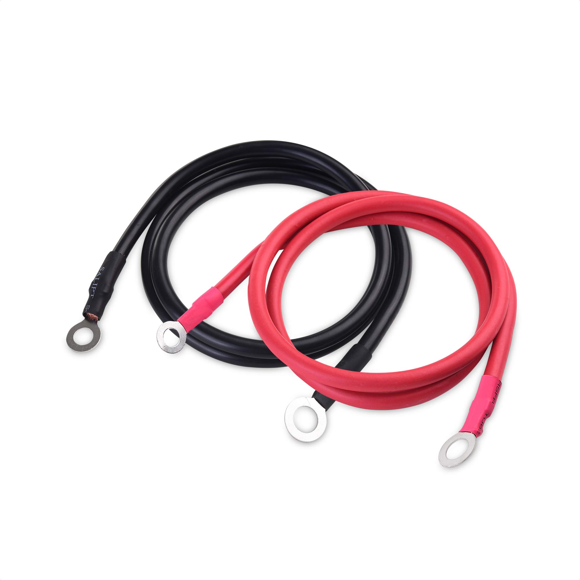 Premium 6 Gauge Battery Cable Set (3 Feet) - Oxygen-Free Copper Inverter Power Wires - Black & Red Pair for Car Audio, Solar Systems & RV Power Connections