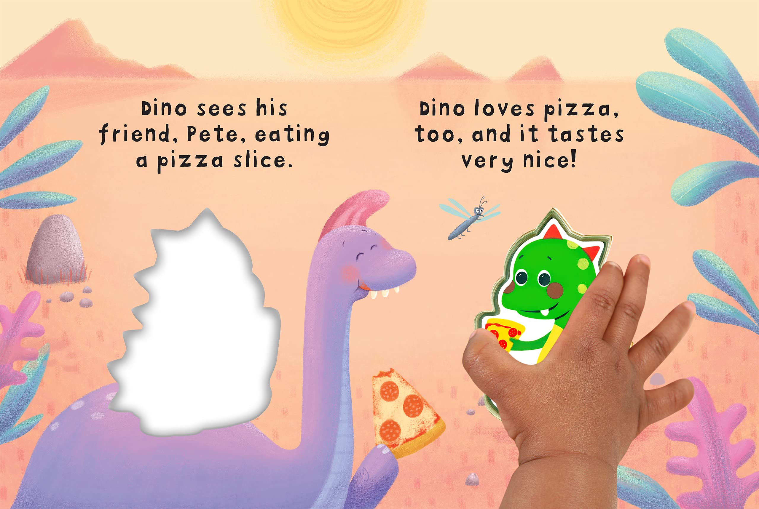 Dino Loves Pizza - Interactive Children's Board Book with Touch & Squeak Features - Soft Squishy & Squeaky Sensory Toy for Toddlers - Perfect for Bedtime Stories, Early Learning & Sensory Play