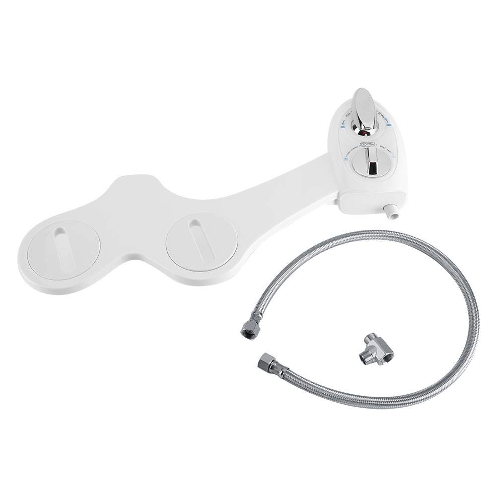 Premium Non-Electric Bidet Toilet Seat Attachment - Cold Water Spray with Dual Nozzles (ABS & Stainless Steel) - Adjustable Mechanical Bidet for Women - Includes Stainless Steel Hose - Perfect for Hygienic Cleaning & Comfort in Bathrooms