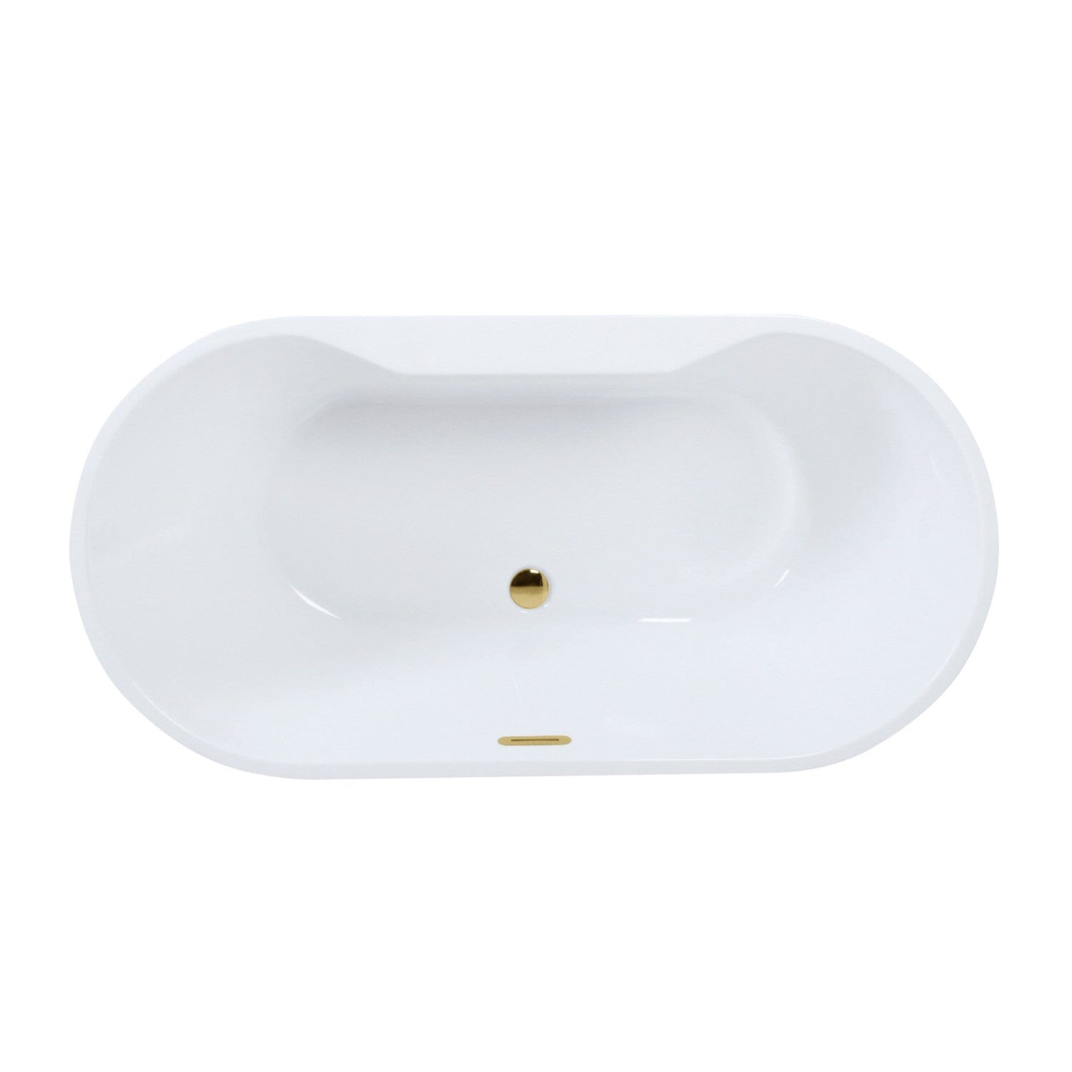Aqua Eden 51 Inch Acrylic Oval Freestanding Bathtub with Drain - Modern Double Ended Soaking Tub for Spa-Like Relaxation in Master Bathroom
