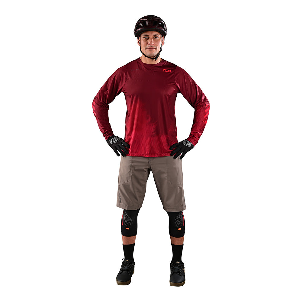 Skyline Air LS Jersey Fades Wine - Men's Lightweight Long Sleeve Baseball Shirt for Casual Wear & Sports - Perfect for Baseball Games, Workouts, and Everyday Fashion