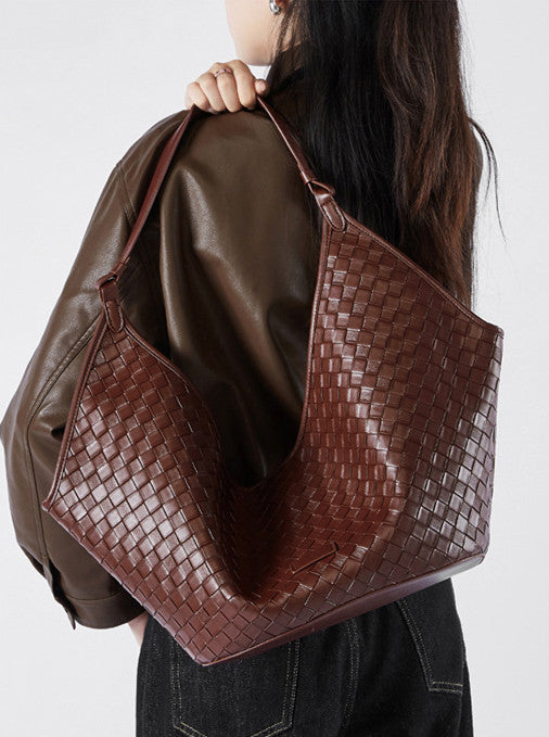 Effortless Woven Shoulder Carry Bag - Stylish & Lightweight Crossbody Purse for Women - Perfect for Shopping, Travel & Everyday Use