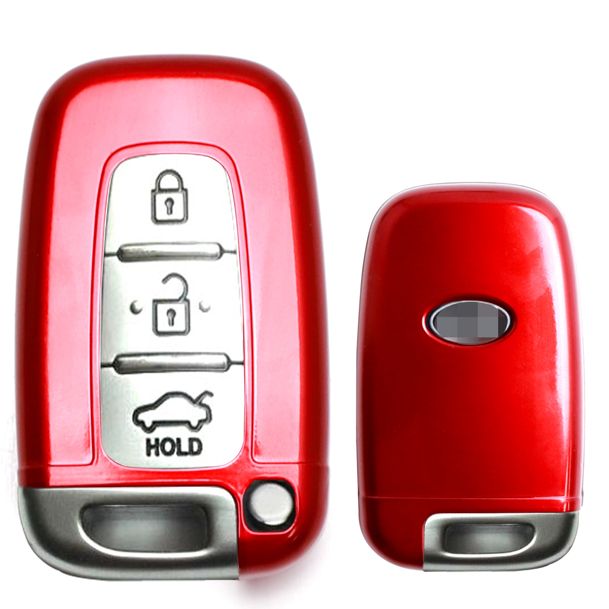 Premium Glossy Red Remote Smart Key Cover - Exact Fit for Hyundai & Kia Vehicles | Durable Shell Holder Protector | Perfect for Daily Use, Travel & Car Protection