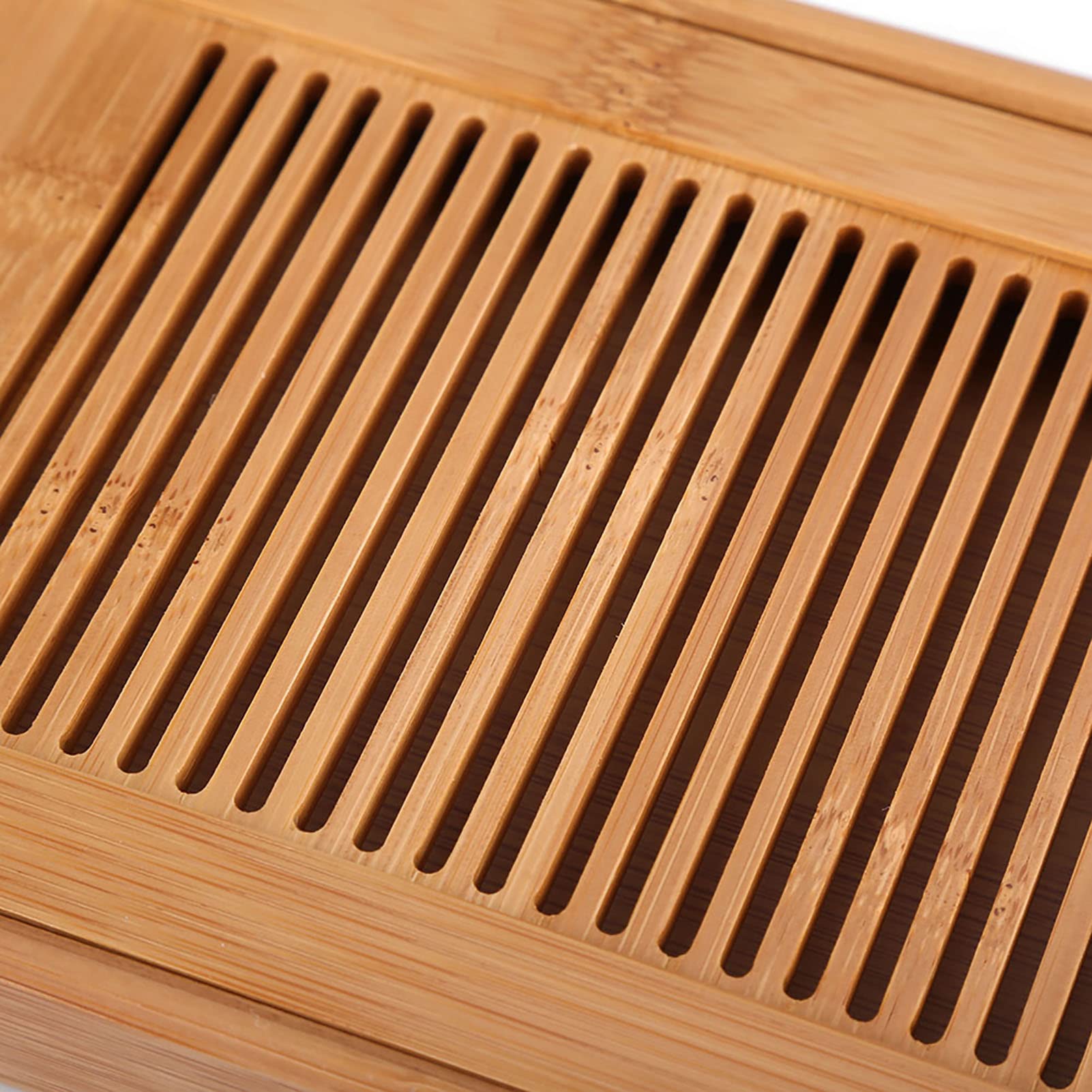Premium Bamboo Tea Tray for Gongfu Tea Ceremony - Handcrafted Chinese Style Tea Serving Table with Drainage - Perfect for Teahouse, Home & Office Tea Time, Meditation & Zen Decor