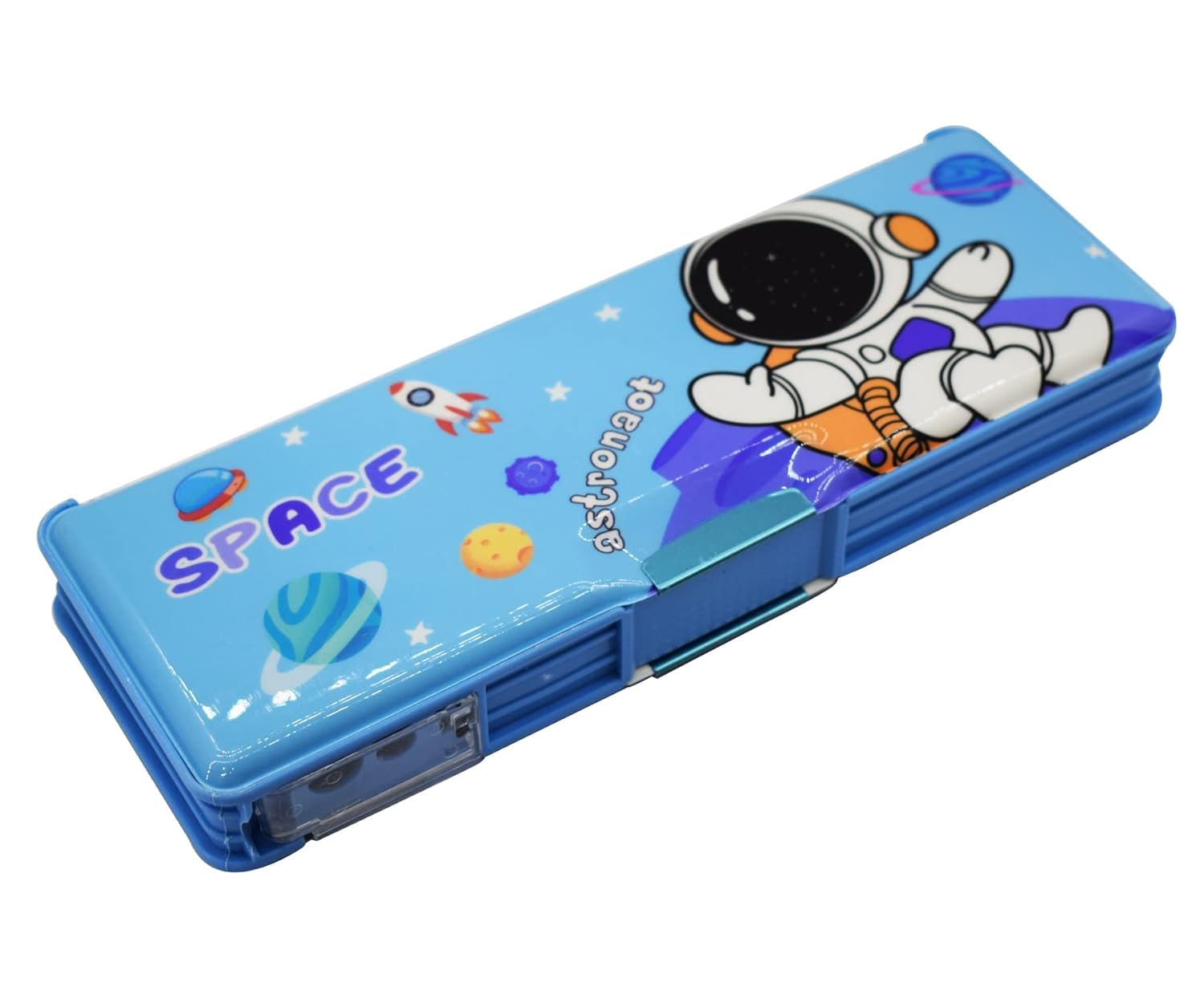 HK Toys Multifunctional LED Pencil Case with Built-in Sharpener - Space Themed School Supplies for Kids | Perfect for Classroom, Homework & Art Projects
