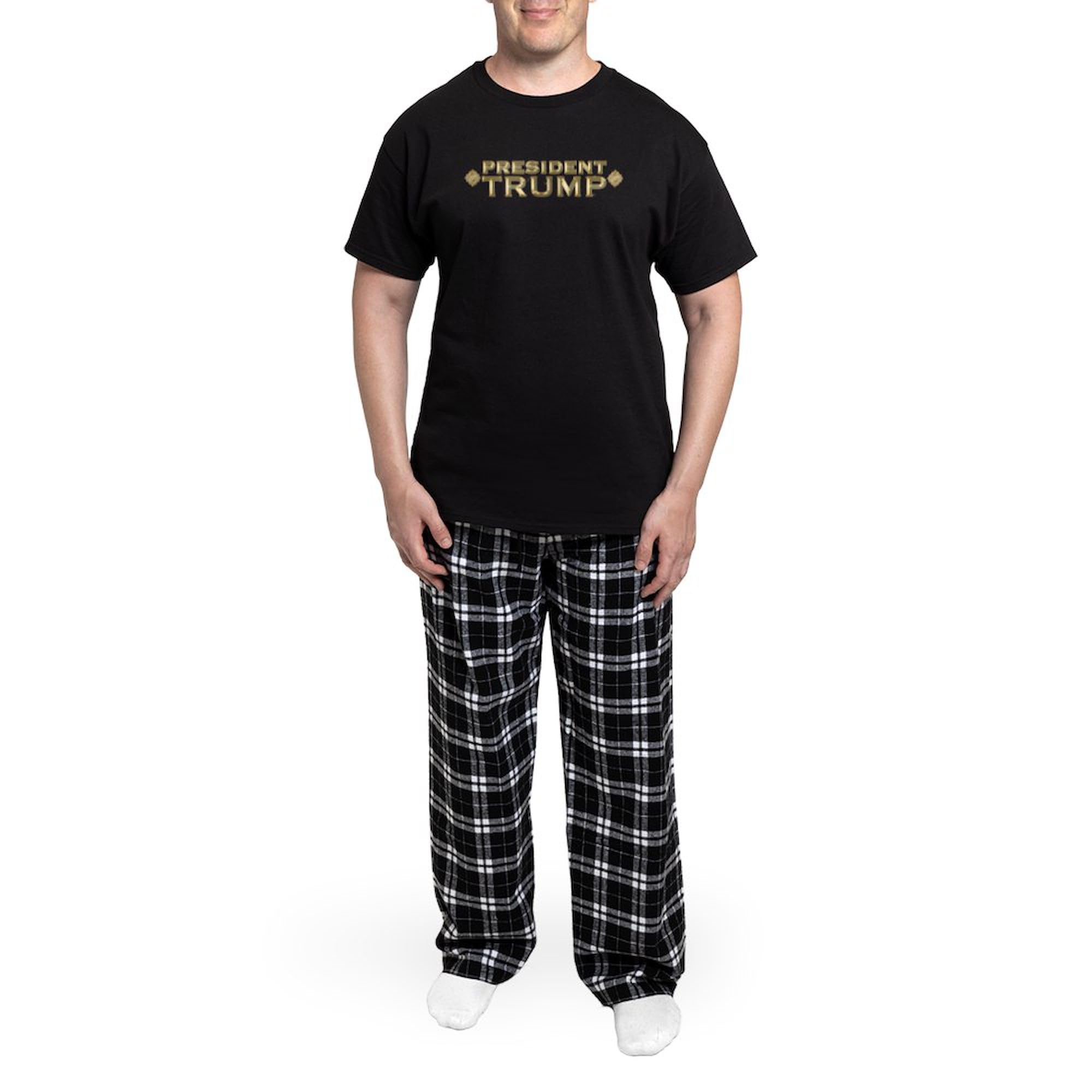 President Trump Novelty Pajama Set for Men - Comfortable Sleepwear & Lounge Pajamas - Funny Political PJs for Sleep, Relaxing at Home & Trump Supporters Gifts
