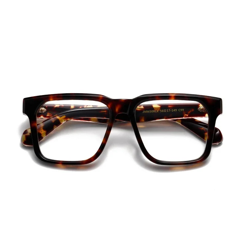 Stylish Aror Men's Full Rim Big Square Acetate Eyeglasses Frame 94308 - Trendy Square Glasses for Men, Durable Acetate Material, Perfect for Office, Reading & Fashion Accessories