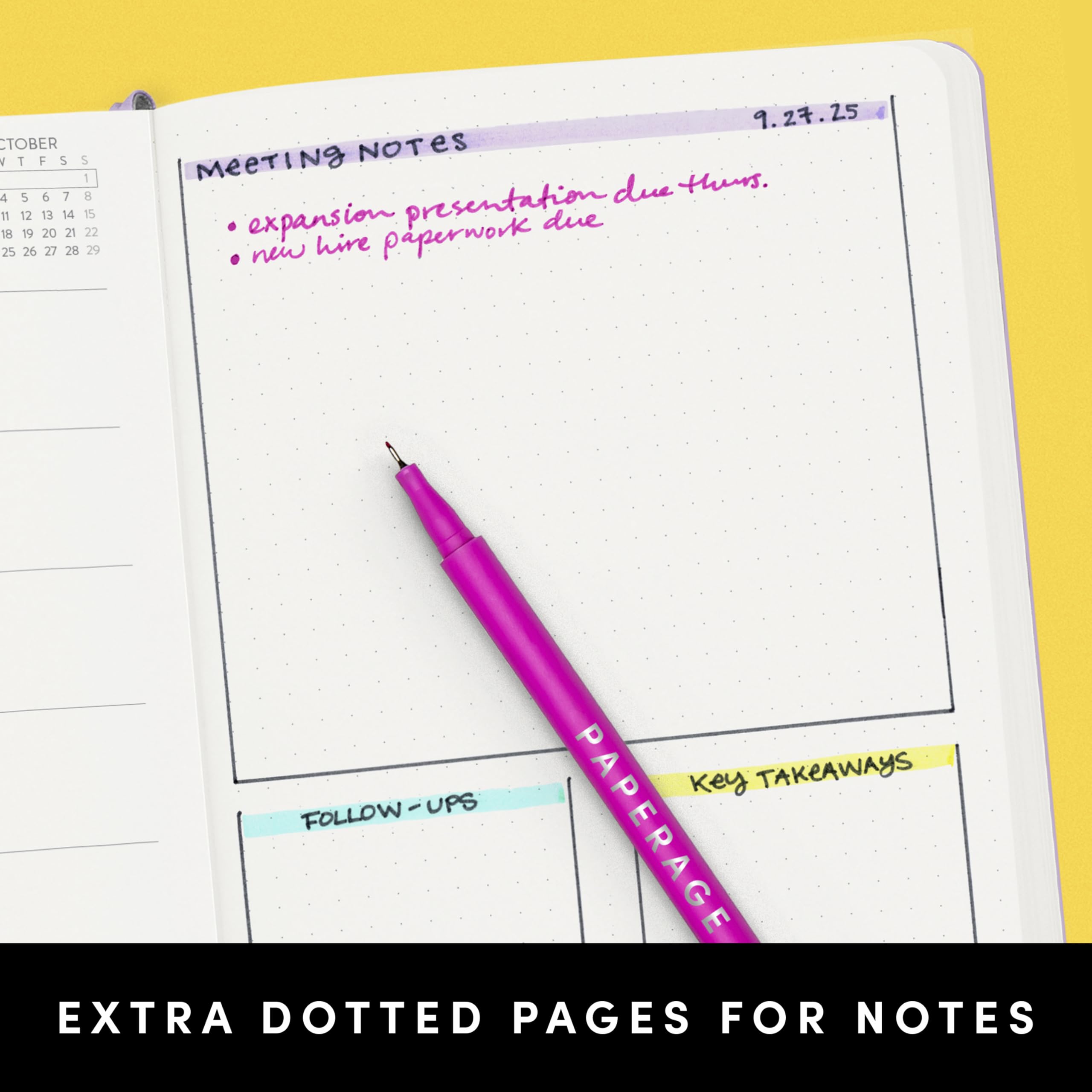 PAPERAGE 2025 Weekly & Monthly Planner Hardcover - Raspberry, 12 Month Agenda (Jan-Dec 2025), 5.7