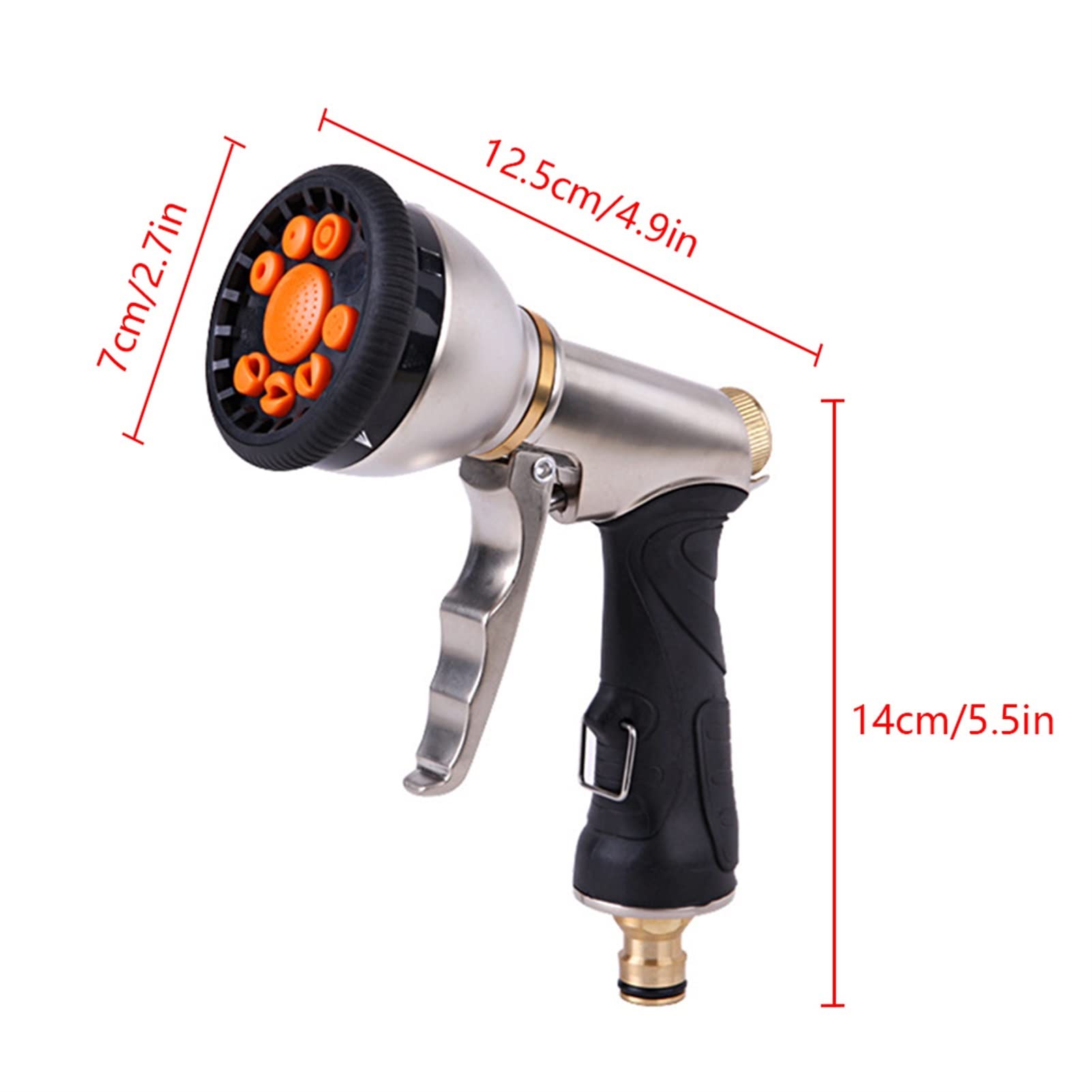Xiaohu Adjustable Garden Hose Nozzle - High Pressure Water Spray Gun for Car Washing, Plant Watering & Outdoor Cleaning | Perfect for Lawn Care, Vegetable Gardens & Patio Cleaning