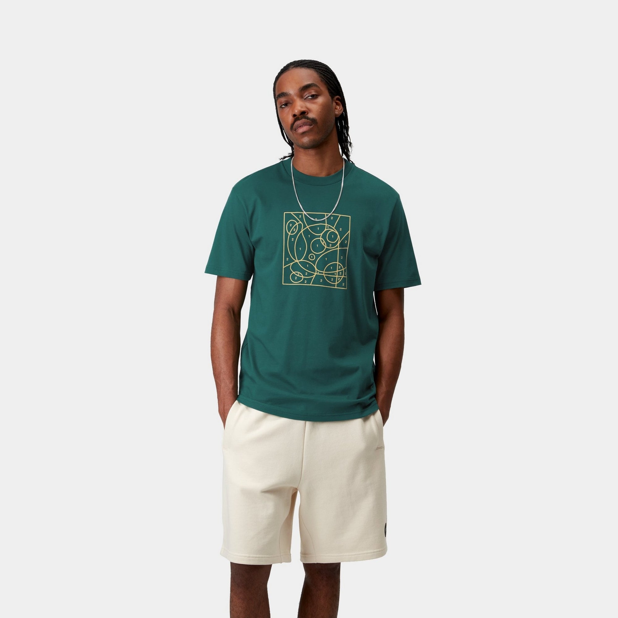By The Numbers Graphic T-Shirt | Rainforest Green & Air Yellow | Casual Wear for Outdoor Adventures & Everyday Comfort