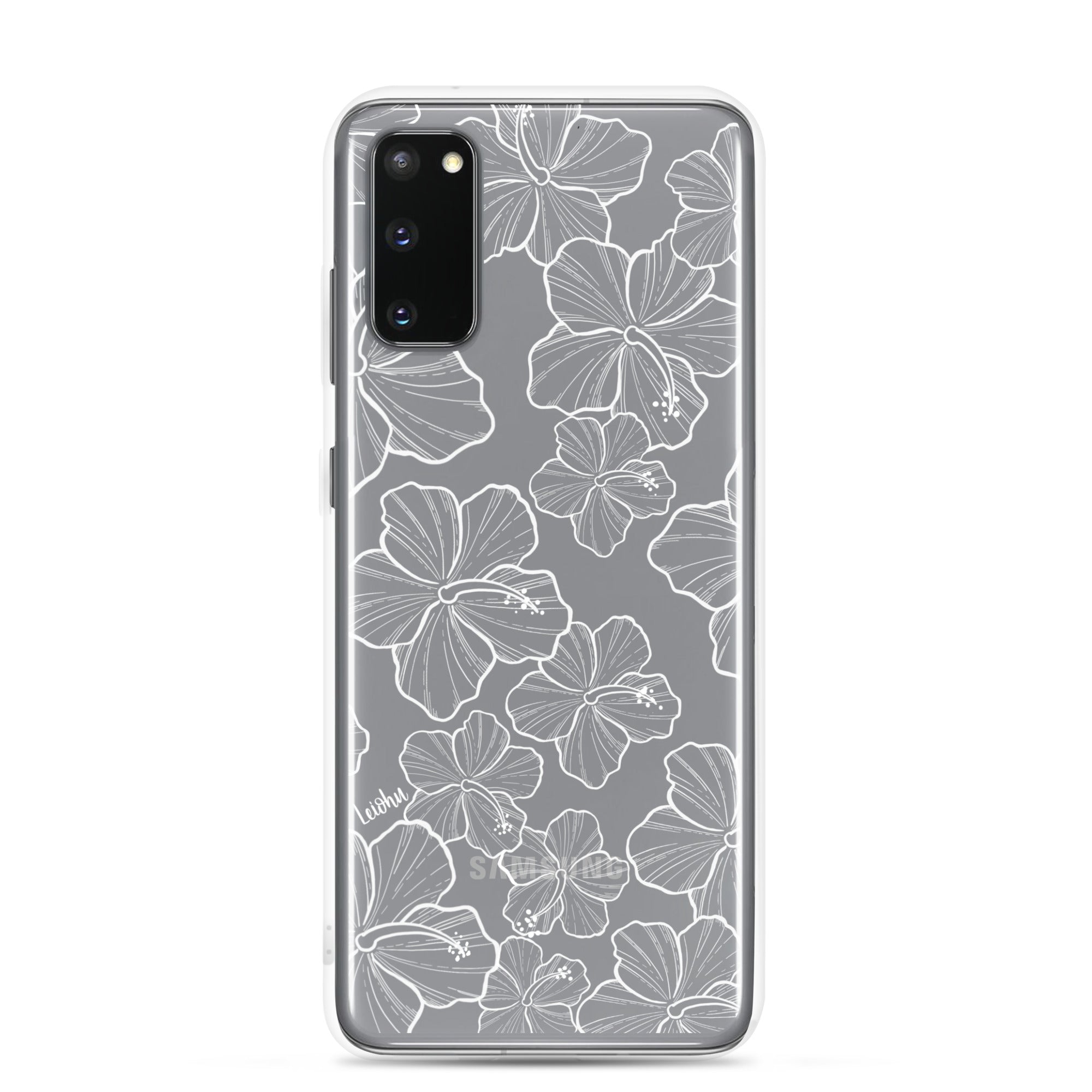 Hibiscus Flower Design Clear Phone Case for Samsung Galaxy S21/S20/Note 20 - Slim Protective Cover with Scratch Resistance - Perfect for Everyday Use, Work, and Travel