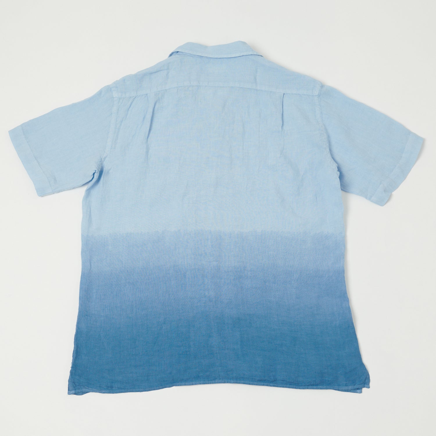 Hartford AZ05001 Men's Linen Short Sleeve Shirt - Tie Dye Azur/Nautic Blue | Casual Summer Beach Wear & Vacation Shirt for Men
