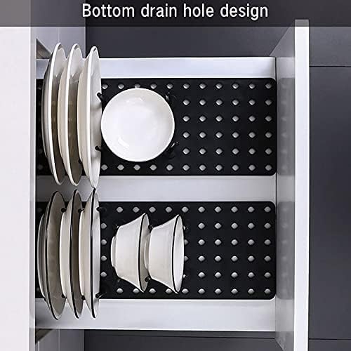 HOMENITY® Adjustable Kitchen Cabinet Organizer - 12-Piece Drawer Storage Rack for Plates, Bowls & Cups | Space-Saving Dish Organizer for Small Kitchens & Apartment Living