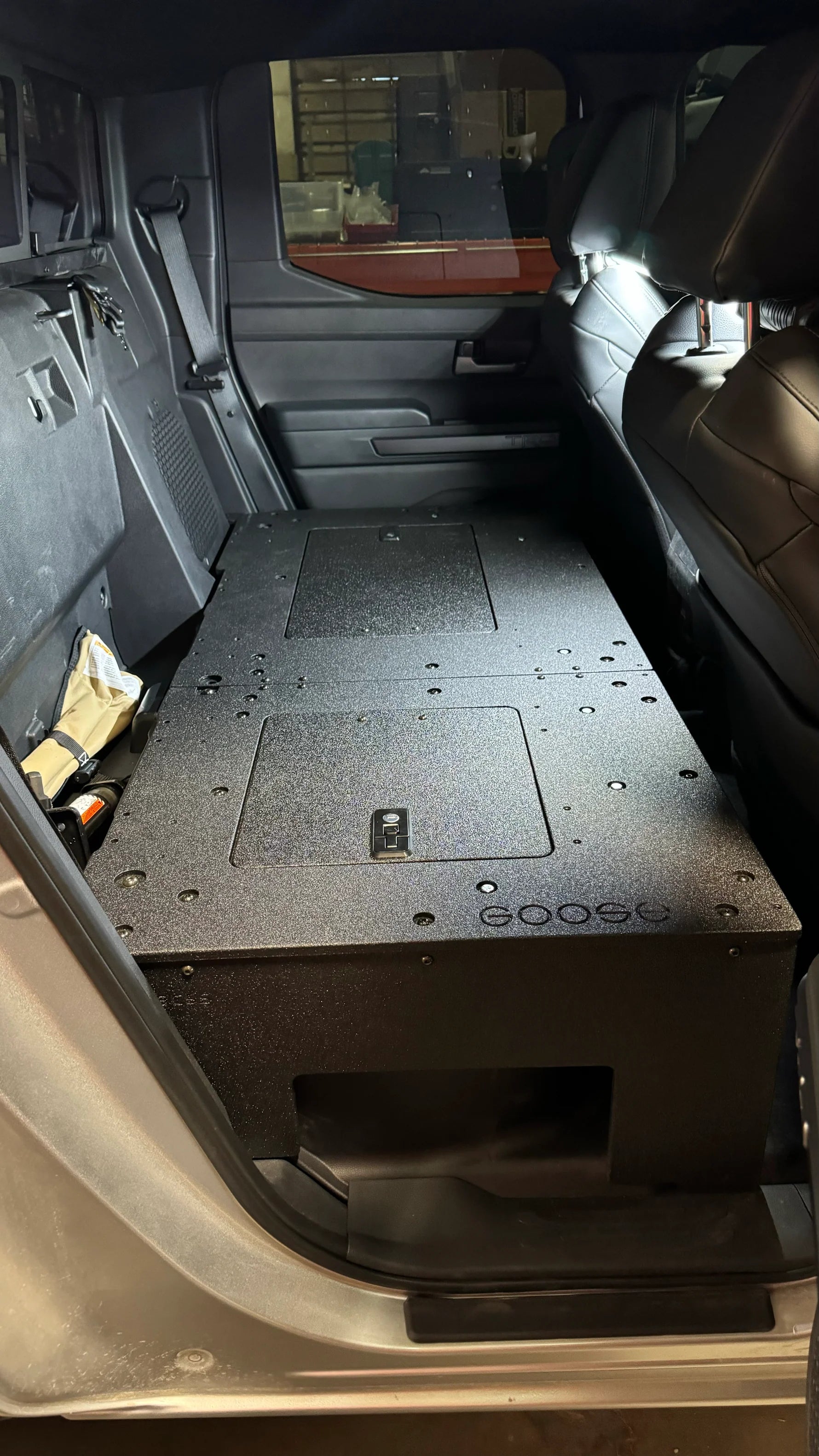 2024+ Toyota Tacoma Double Cab Seat Delete System - Heavy Duty Storage Platform | Perfect for Off-Roading, Camping & Work Truck Organization