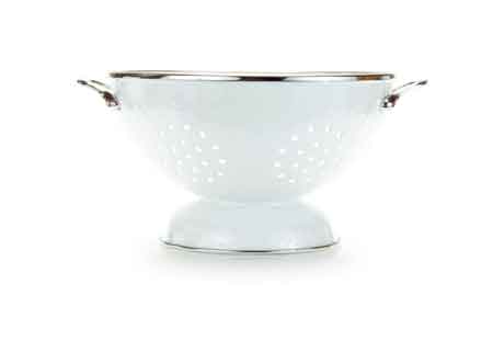 Premium 5qt White Enamel Colander - Durable Stain-Resistant Kitchen Strainer for Pasta, Vegetables & Fruits | Perfect for Cooking, Canning & Food Prep