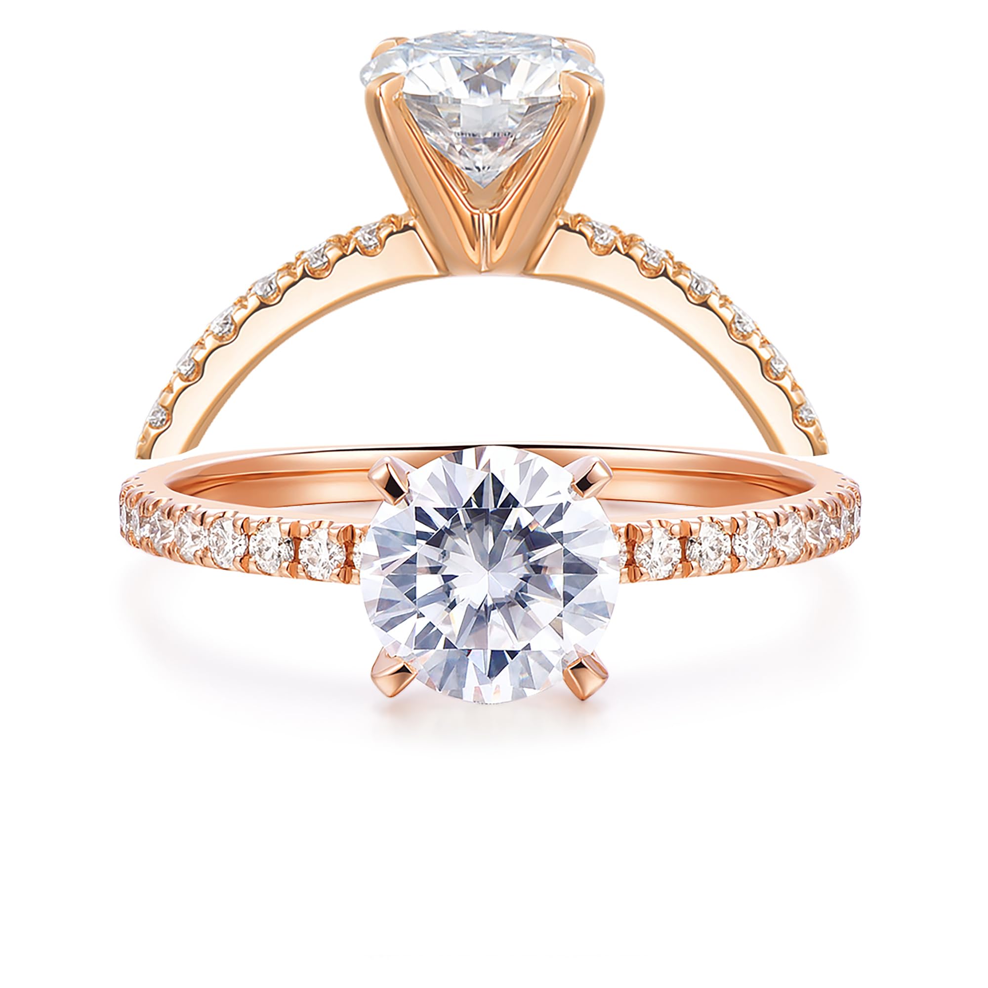 14K Gold Moissanite Engagement Ring 1ct Solitaire - Durable Wedding Band for Women, Anniversary Gift, Promise Ring - Perfect for Proposals, Bridal Jewelry & Special Occasions