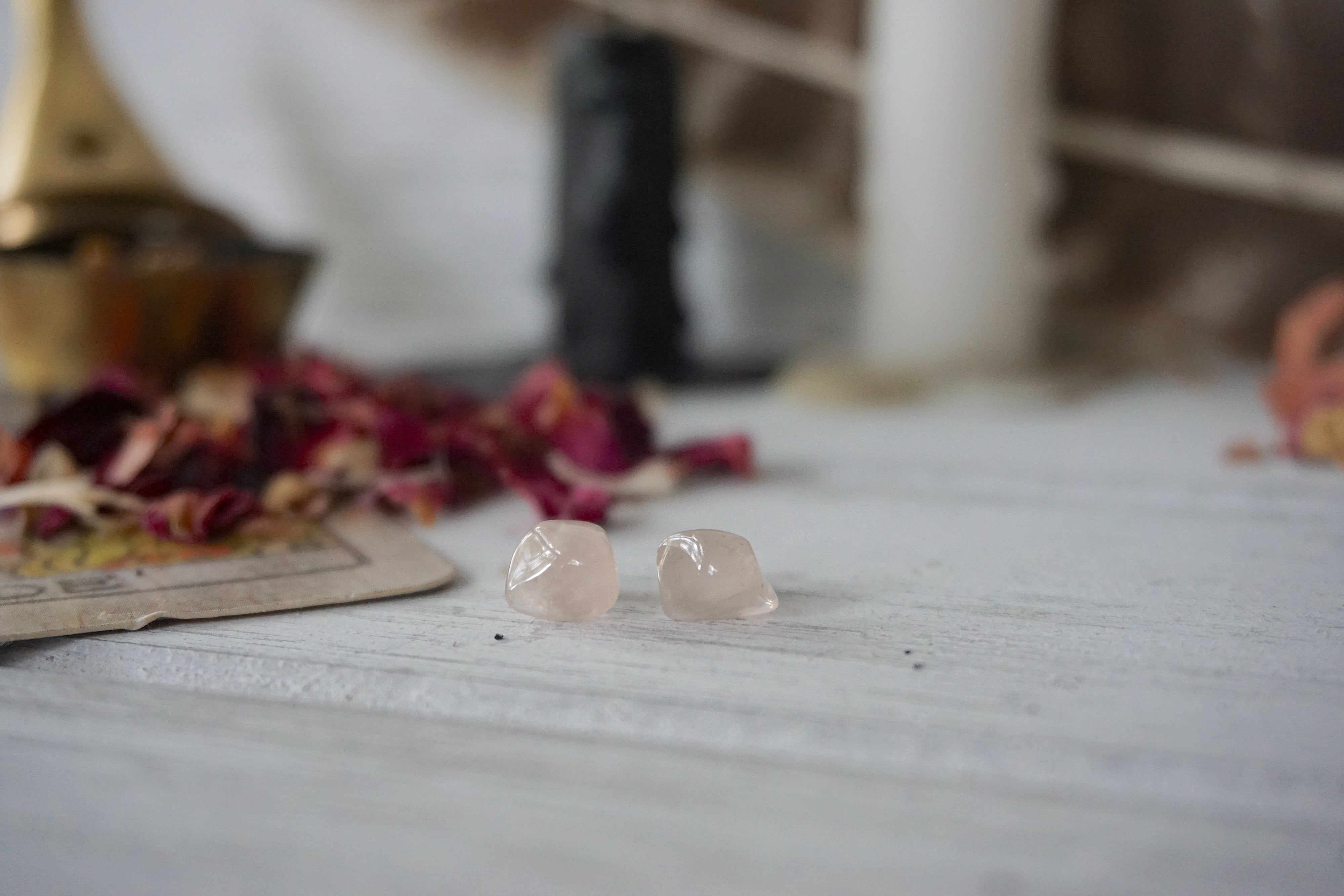 Rose Quartz Crystal Stud Earrings for Women – AURA STUD EARRINGS COLLECTION – Healing Stone Jewelry for Everyday Wear & Special Occasions
