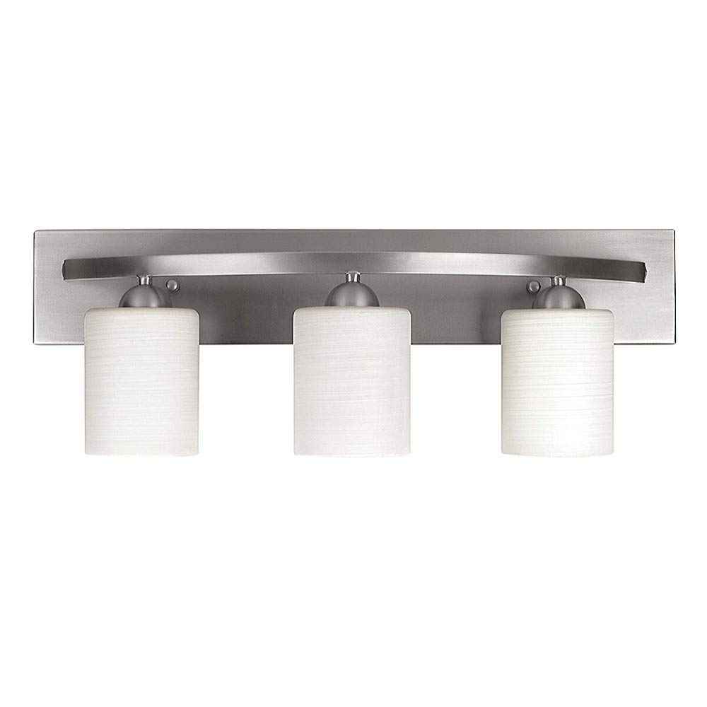 Oil Rubbed Bronze Vanity Light Bar - 3-Light Bathroom Mirror Lighting Fixture with Modern Glass Shade | Wall Sconce for Bathroom, Powder Room & Dressing Area
