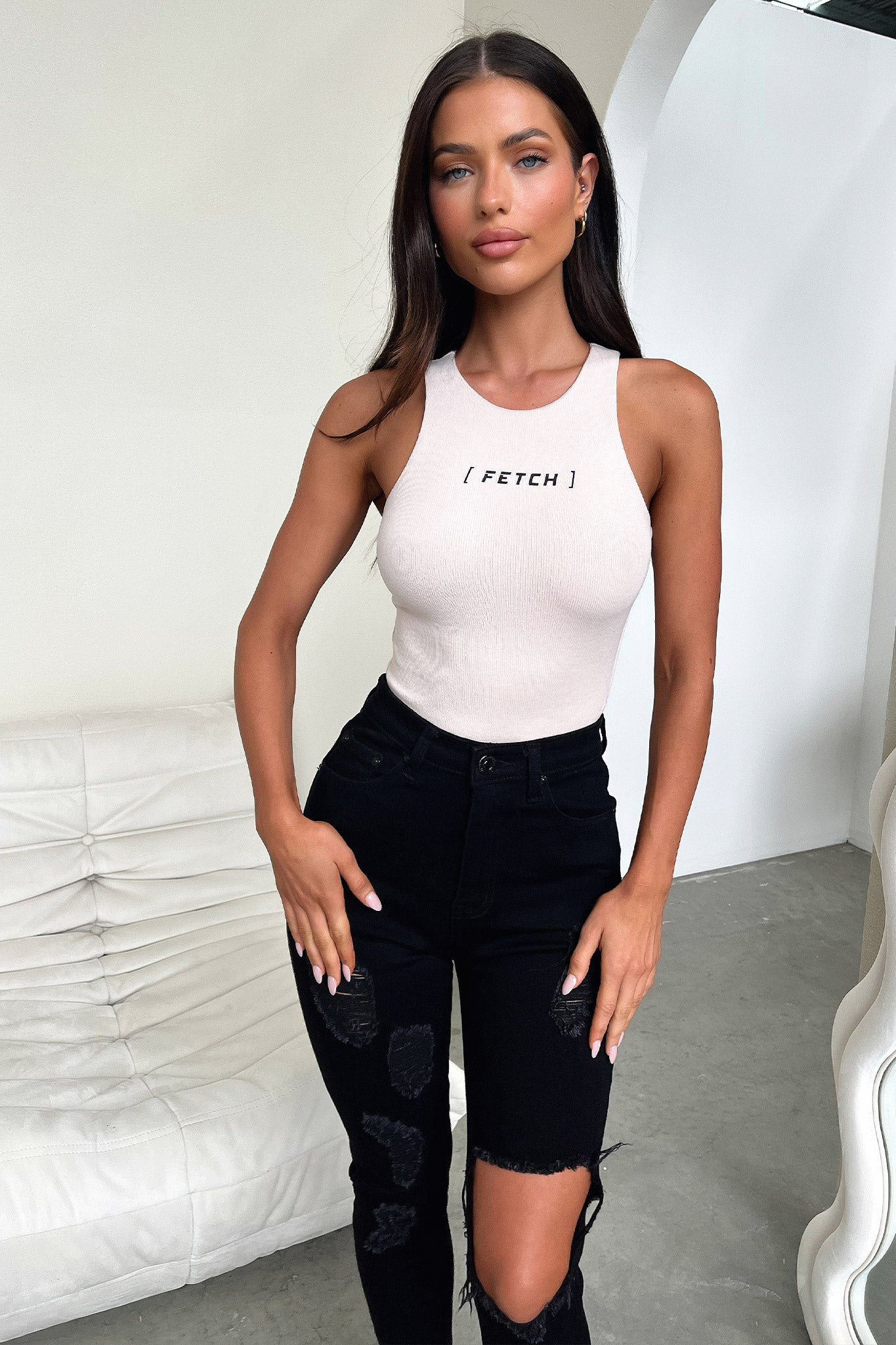 Kenn Women's Bodysuit - Soft Stretch Beige T-Shirt Style for Casual Wear & Layering