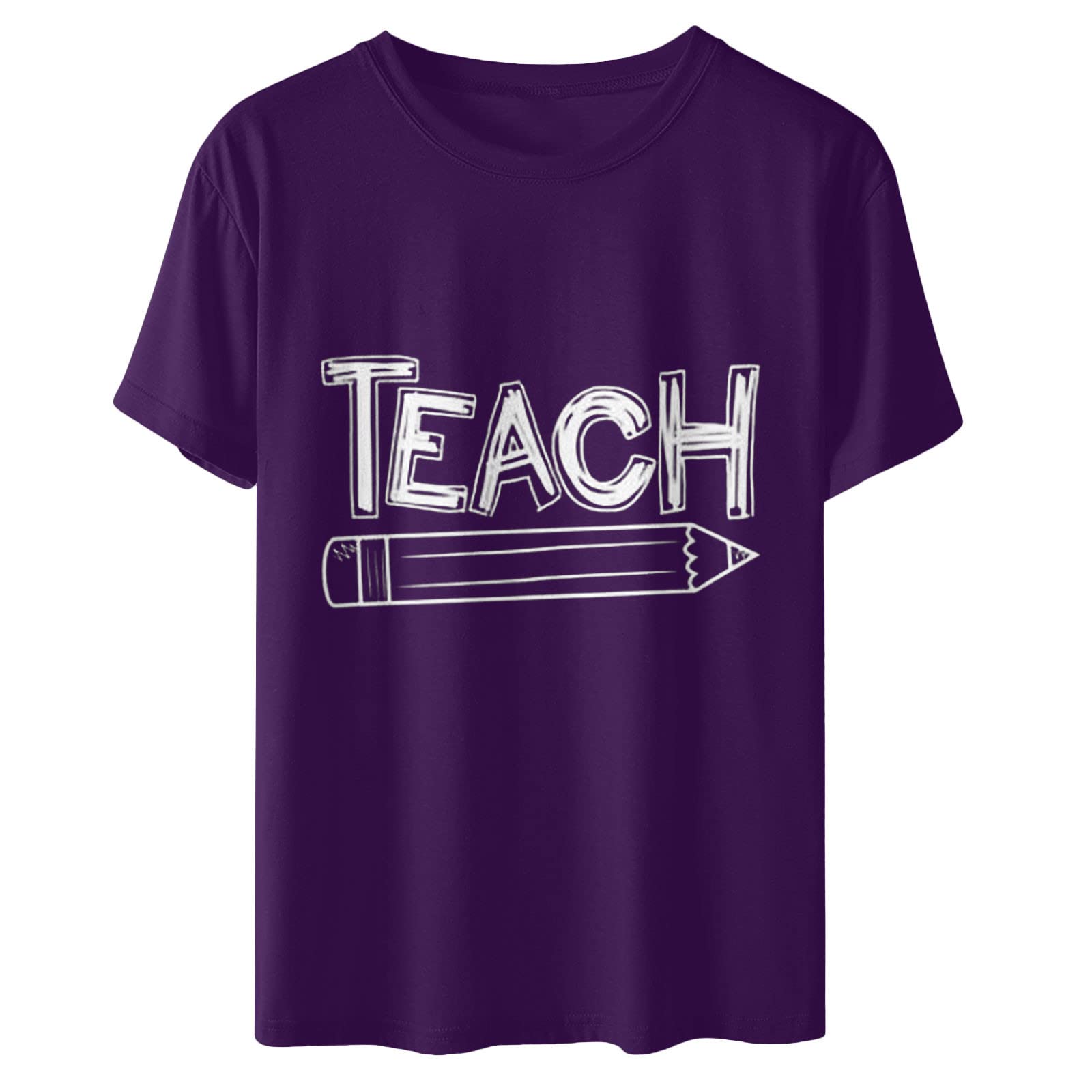 Funny Teacher's Day Printed Women's Loose Casual Pullover - Round Neck Short Sleeve Top for Women - Perfect Gift for Teachers, Educators & Professors - Great for Classroom, School Events & Teacher Appreciation Day