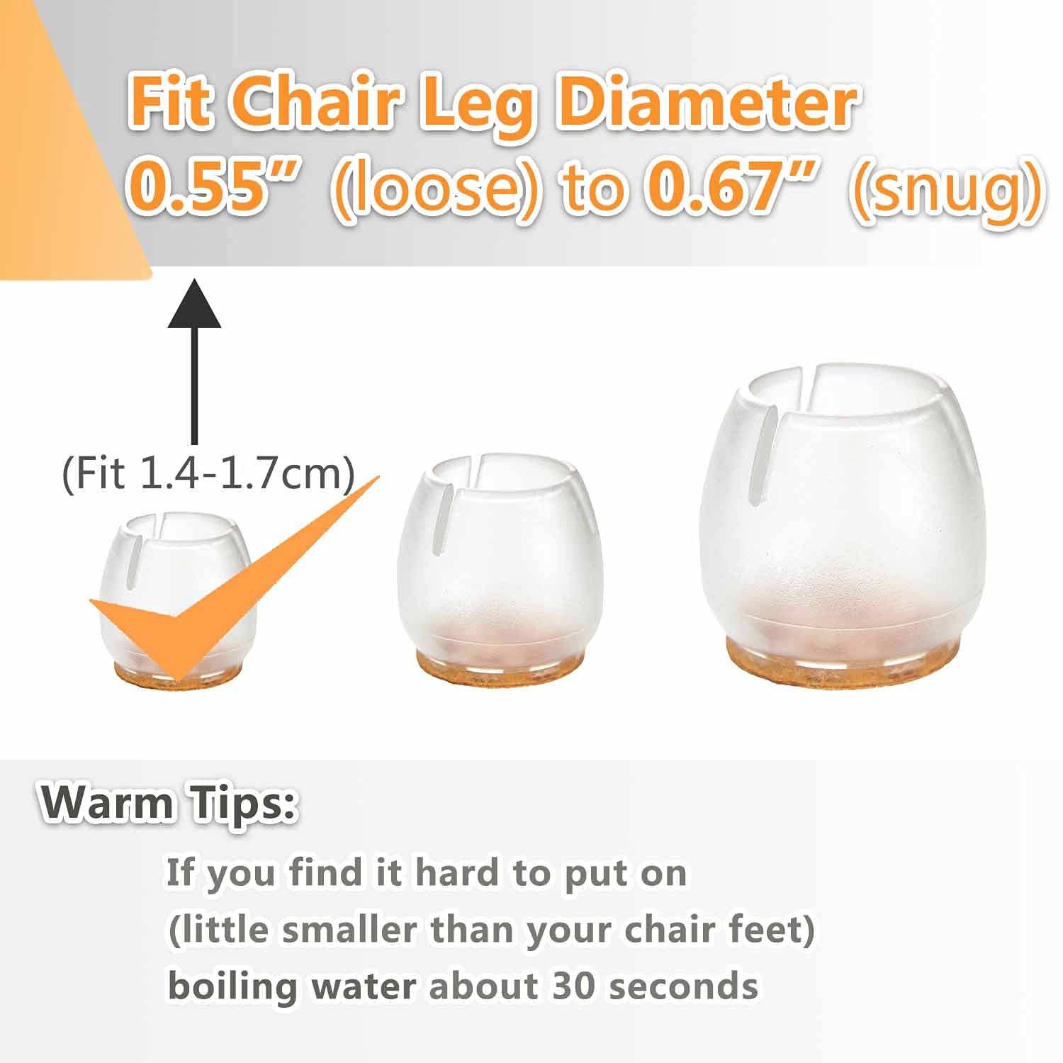 JoyLionKay Round Chair Leg Caps - 1/2