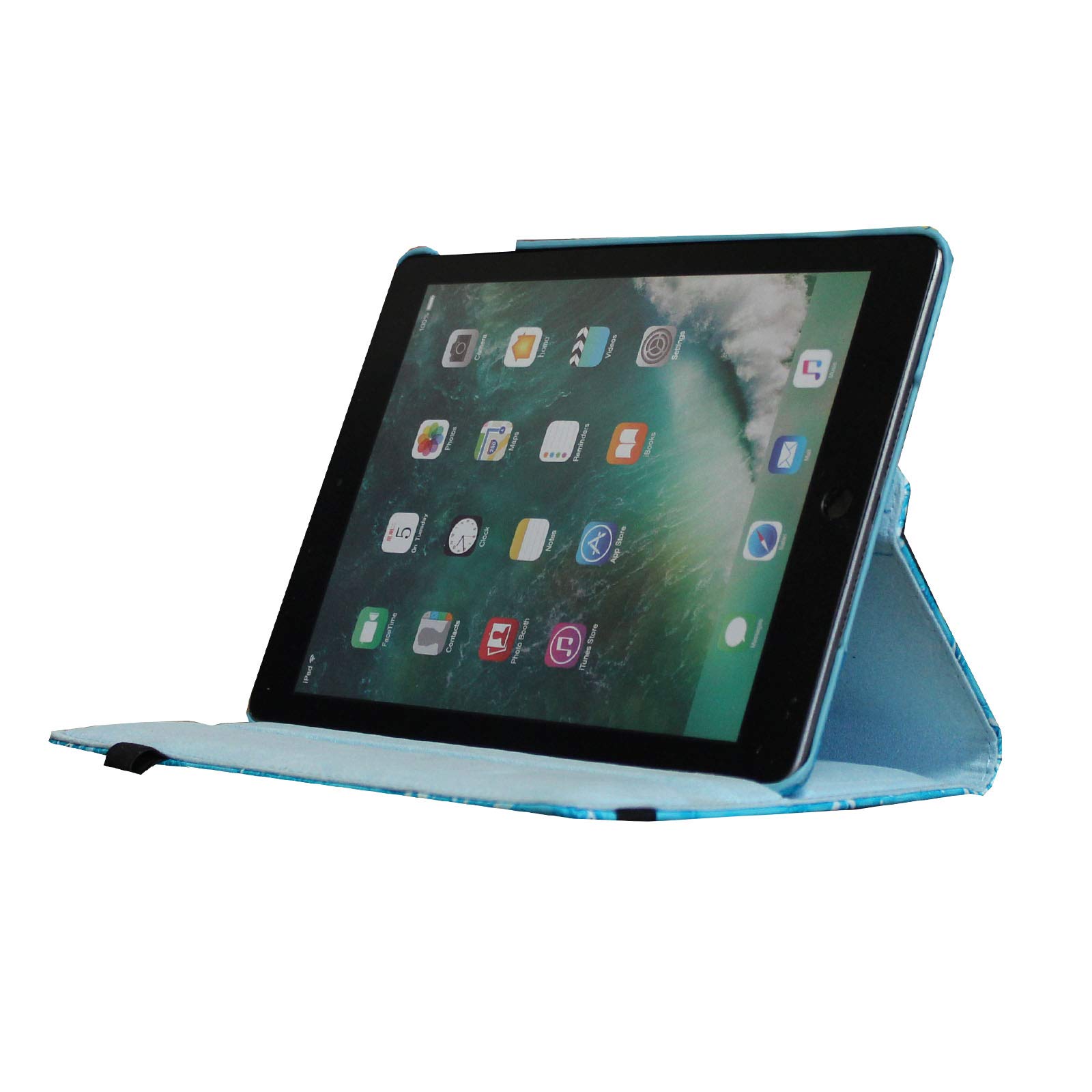 Premium Magnetic Smart Case for iPad Air 1st & 2nd Gen (9.7 inch) - Auto Wake/Sleep Cover with Rotating Stand & Apple Pencil Holder - Compatible with iPad Air 1/2 Models A1474 A1475 A1476 A1566 A1567 (Floral Embossed Design) - Perfect for Work, Study & Travel Protection