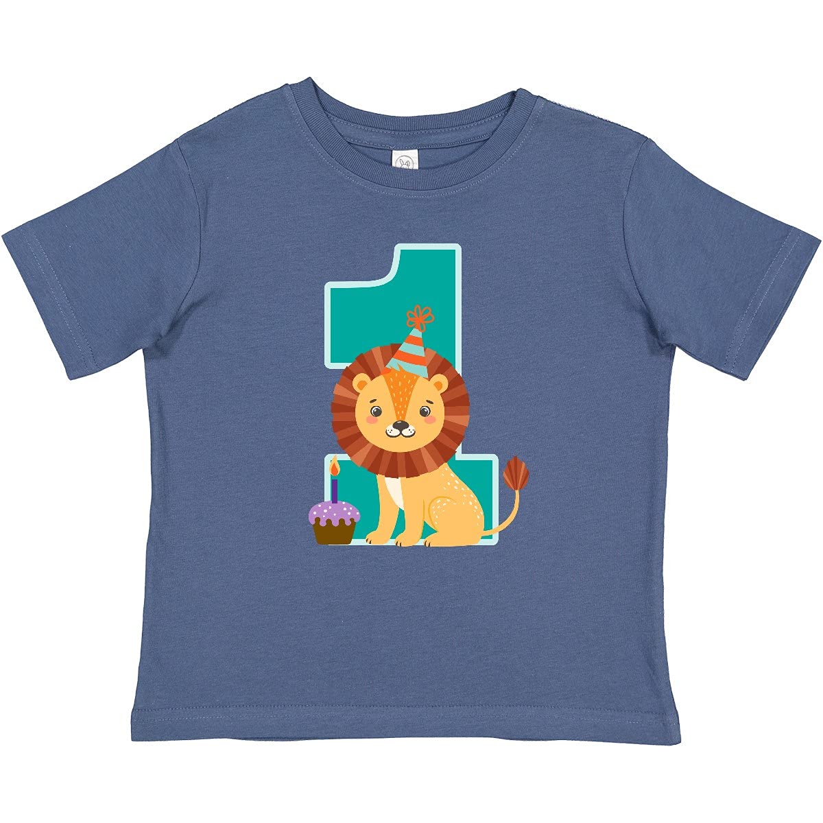 Inktastic First Birthday Outfit for Boys - Lion Themed 1 Year Old Baby T-Shirt | Cute Birthday Party Outfit, Photo Shoot & Special Occasion Wear