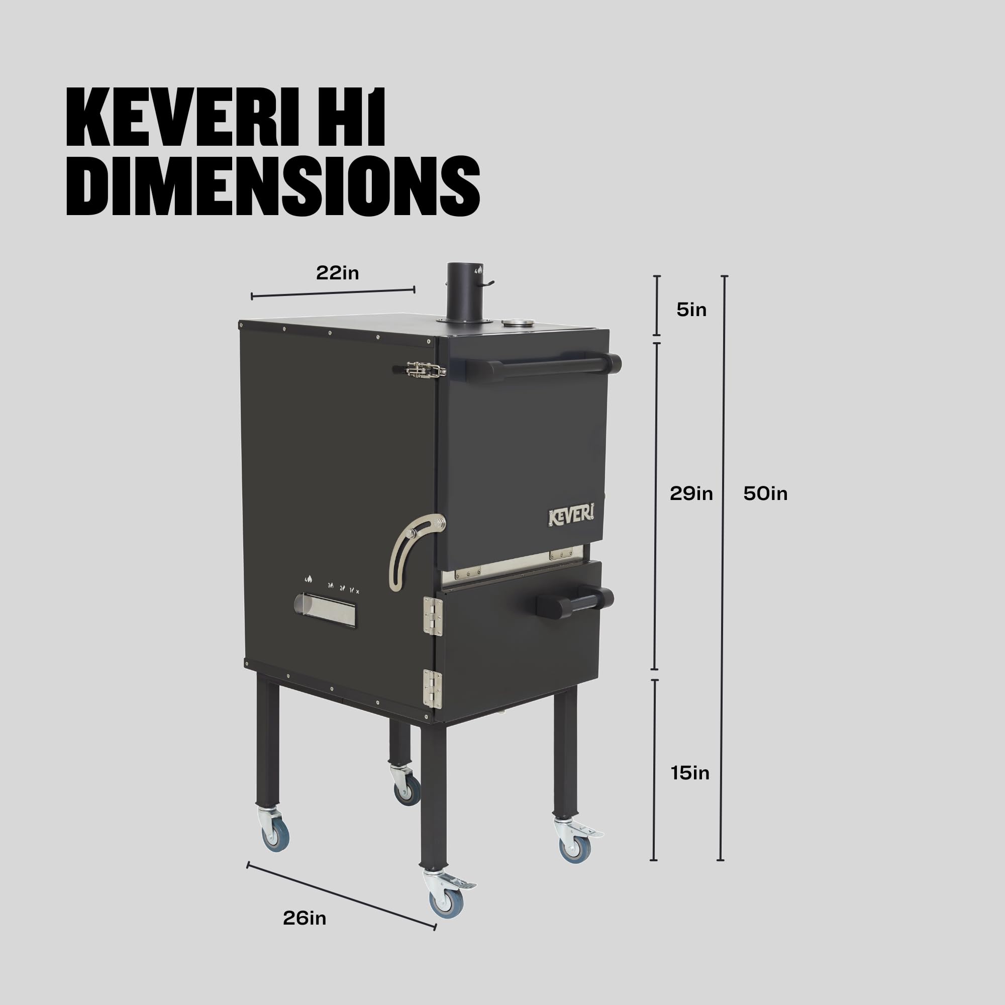 Premium Multi-Purpose Charcoal Oven with 5 Grilling Modes - Perfect for Outdoor Backyard Cooking, BBQ, Smoking, Roasting & Baking | Ideal for Camping, Tailgating & Family Gatherings (Black)