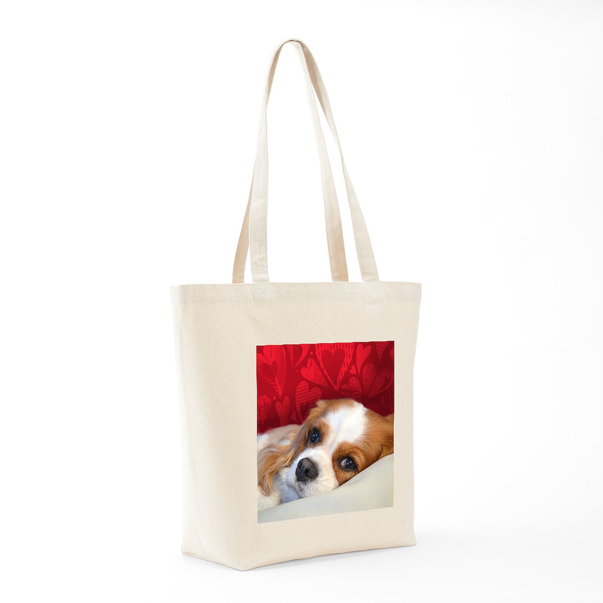 Cavalier King Charles Tote Bag - Natural Canvas Reusable Shopping Bag for Groceries, Beach & Daily Use | Dog Lover Gift Idea