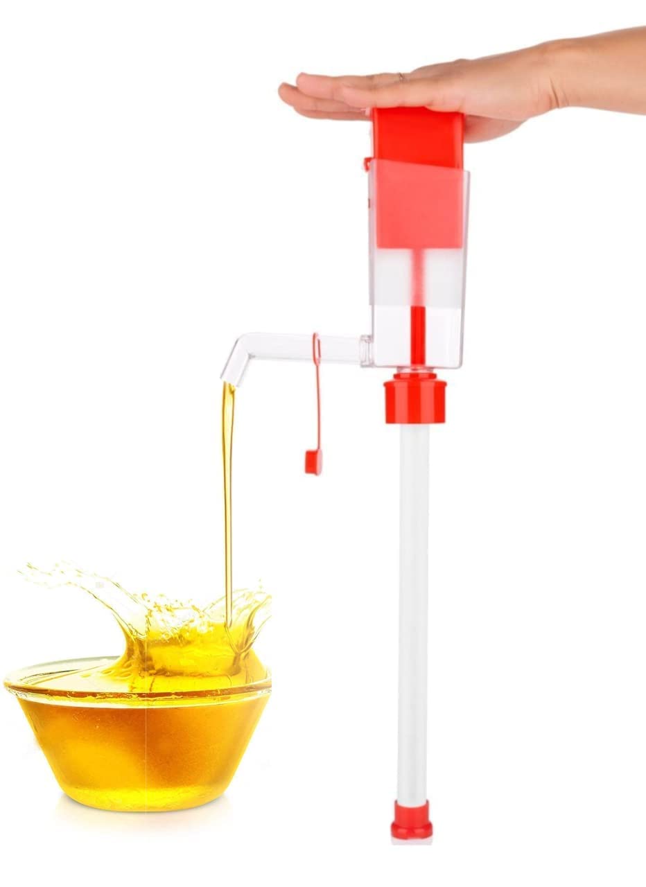 Welofy Manual Hand Oil Pump for Kitchen - 15L Steel Tin Oil Dispenser Pump for Fuel Transfer, Cooking Oil & Bottle Filling | Perfect for Home Kitchens, Restaurants & Outdoor Cooking