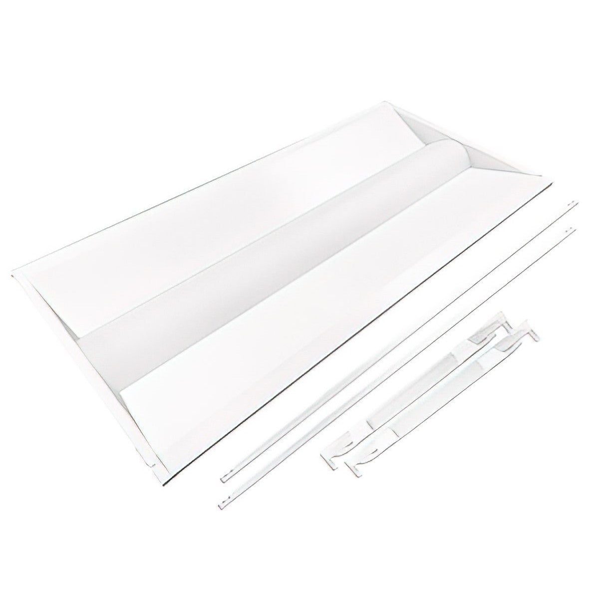 2x4 LED Troffer Retrofit Light Fixture - 34W, 3125/4250 Lumens, 3500K/4000K/5000K Color Temperature, Center Basket Design - Perfect for Office, Classroom, and Commercial Lighting