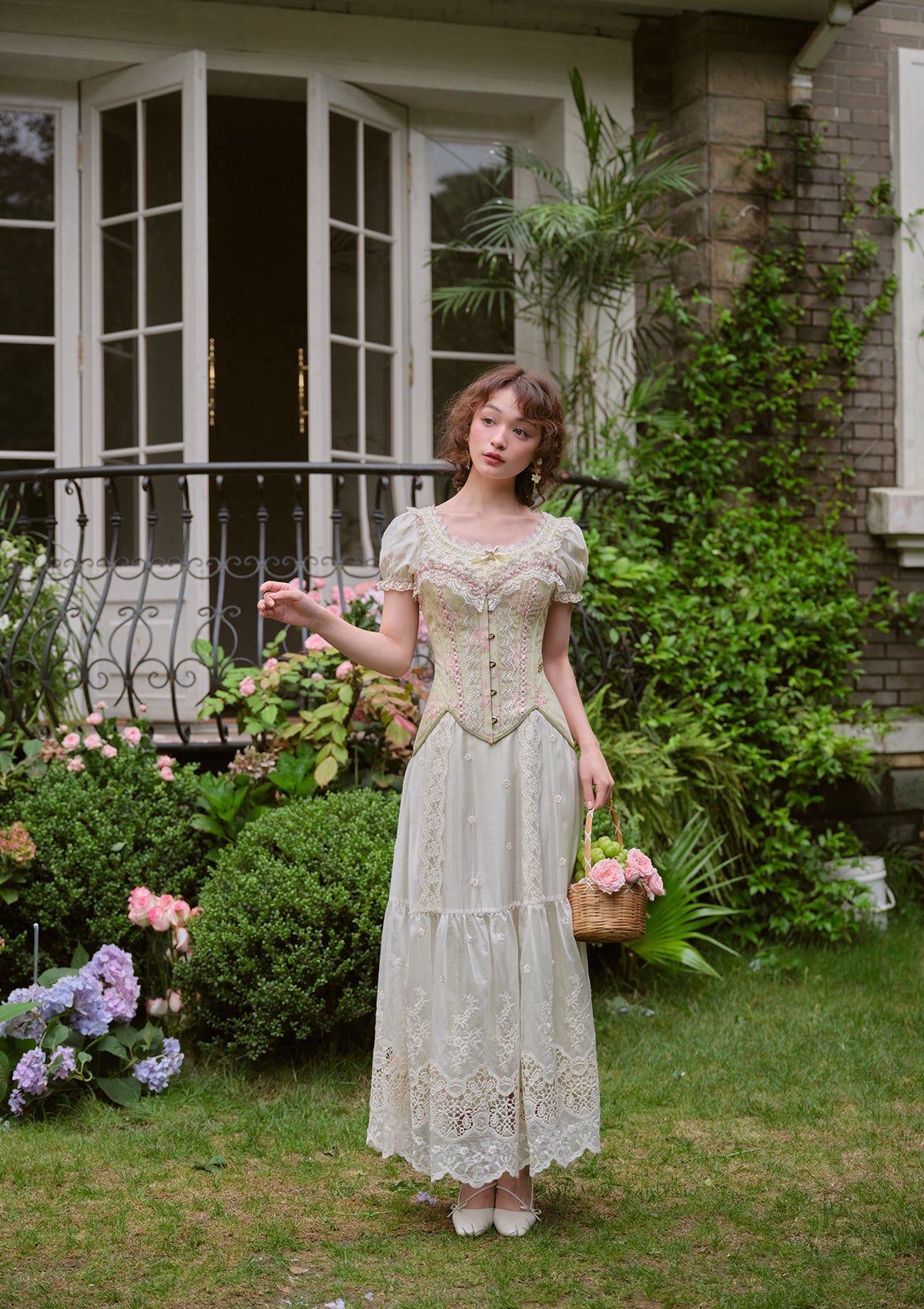 Stylish Green Grapes Dress for Women - Elegant Floral Print Summer Dress for Casual Wear, Parties & Date Nights