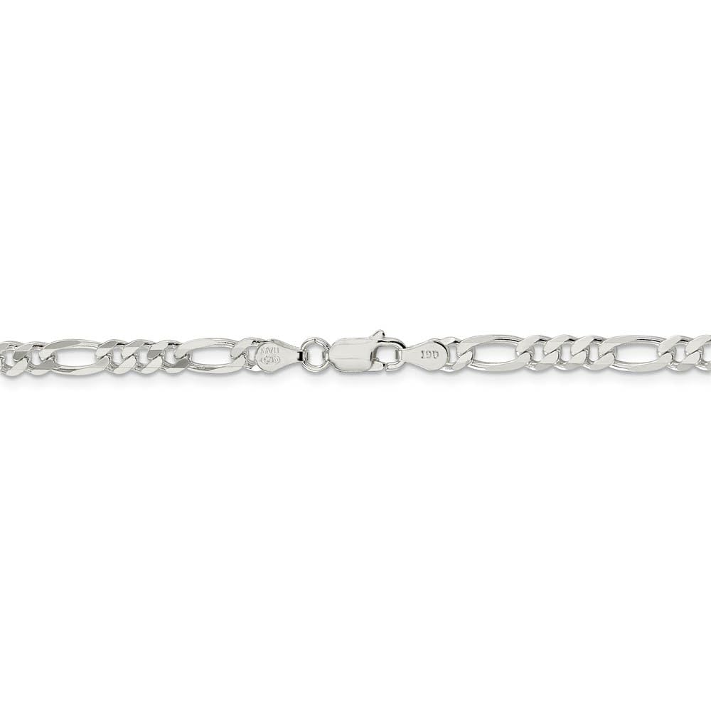 4.5mm Sterling Silver Figaro Chain Necklace - Elegant & Durable for Daily Wear