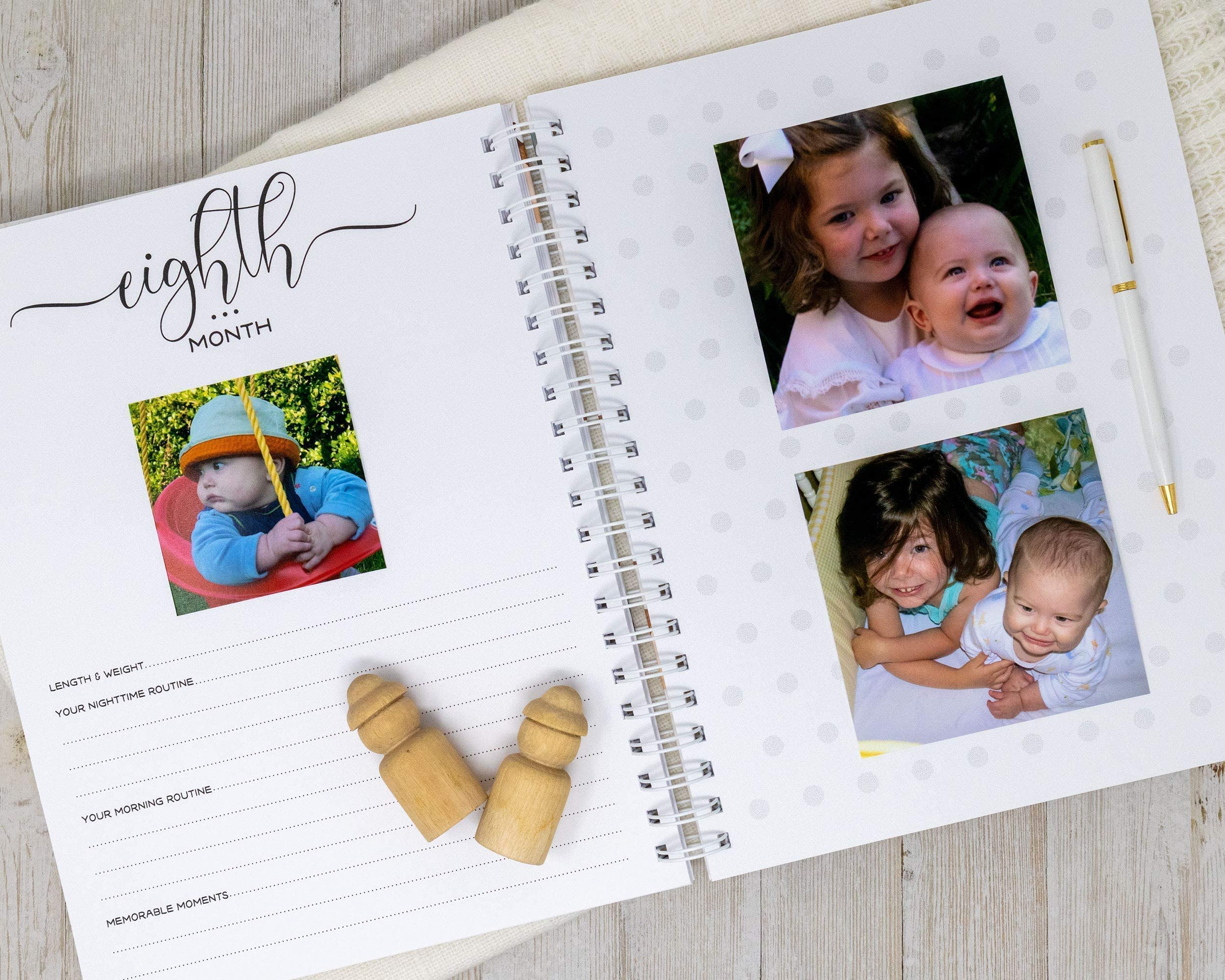 Personalized Buffalo Plaid Baby Memory Book - Hard Cover First Year Album with Baby’s Name - Red Plaid Boy Baby Journal for Newborn Keepsakes & Milestone Tracking (Perfect Baby Shower Gift & Nursery Decor)