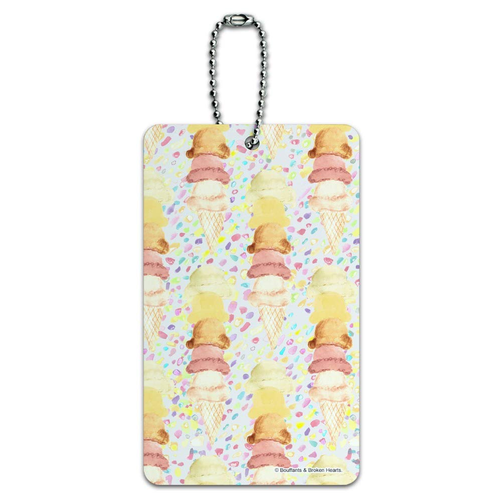 Colorful Ice Cream Cone Luggage Tags - Personalized Suitcase ID Tags for Carry-On Bags - Fun Travel Accessories for Kids & Adults - Perfect for Airports, Cruises & Vacations