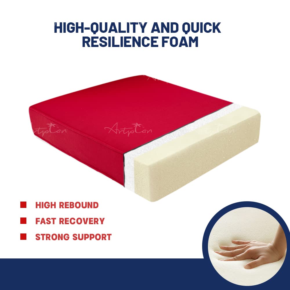 ARTPLAN Waterproof Outdoor Chair Cushions Set - Deep Seat & Back Pillows for Patio Furniture - All-Weather Indoor/Outdoor Use - Perfect for Garden, Deck, Poolside & Balcony