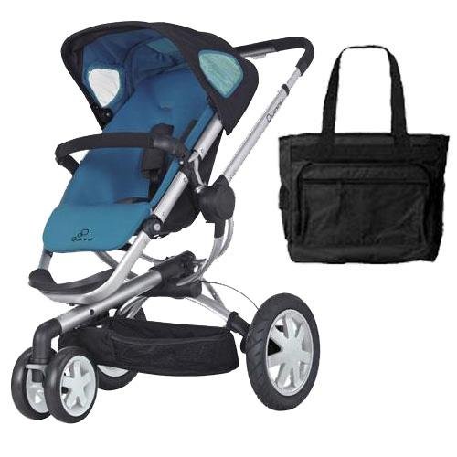 Quinny Buzz 3 Stroller with Diaper Bag - Lightweight Travel System for Newborns & Toddlers | Blue Scratch Resistant Fabric | Perfect for City Walks, Shopping & Outdoor Adventures