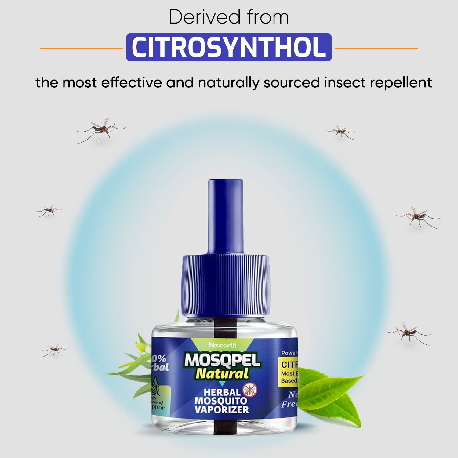 Natural Mosquito Repellent Vaporizer Refill - 3 Pack Eucalyptus & Camphor Essential Oil (45ml Each) | Chemical-Free, Non-Toxic Herbal Formula | Fits Most Electric Mosquito Repellent Machines | Organic Pest Control Solution for Home, Bedroom, Patio & Outdoor Use